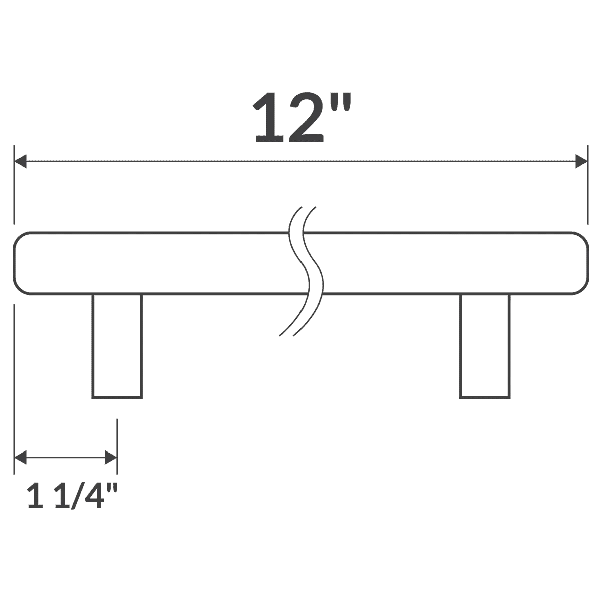 12" Door Pull LDH-12B Matte Black