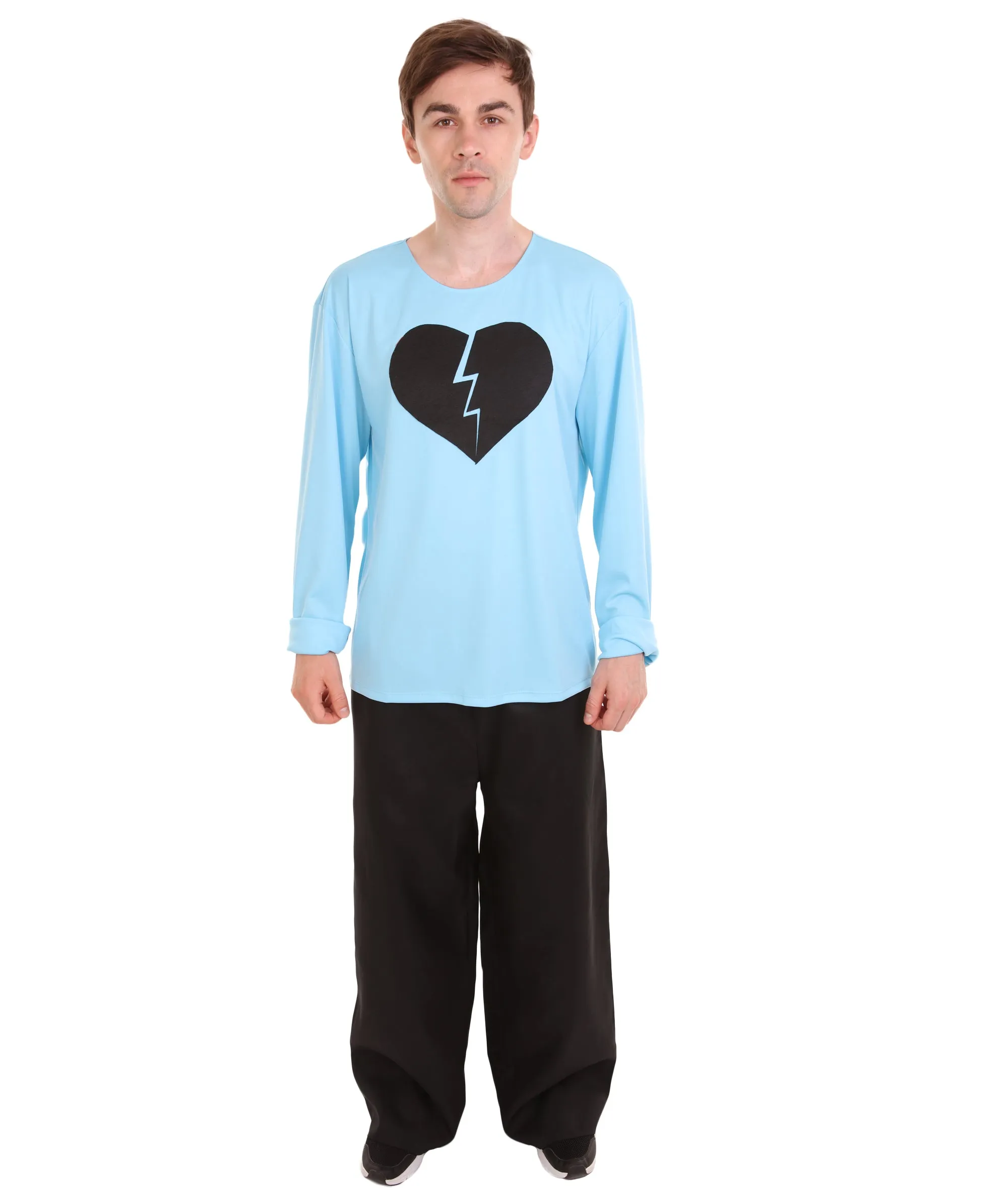 Adult Men's My Heart Is Broken Long Sleeve Costumes | Lt. Blue Halloween Costume