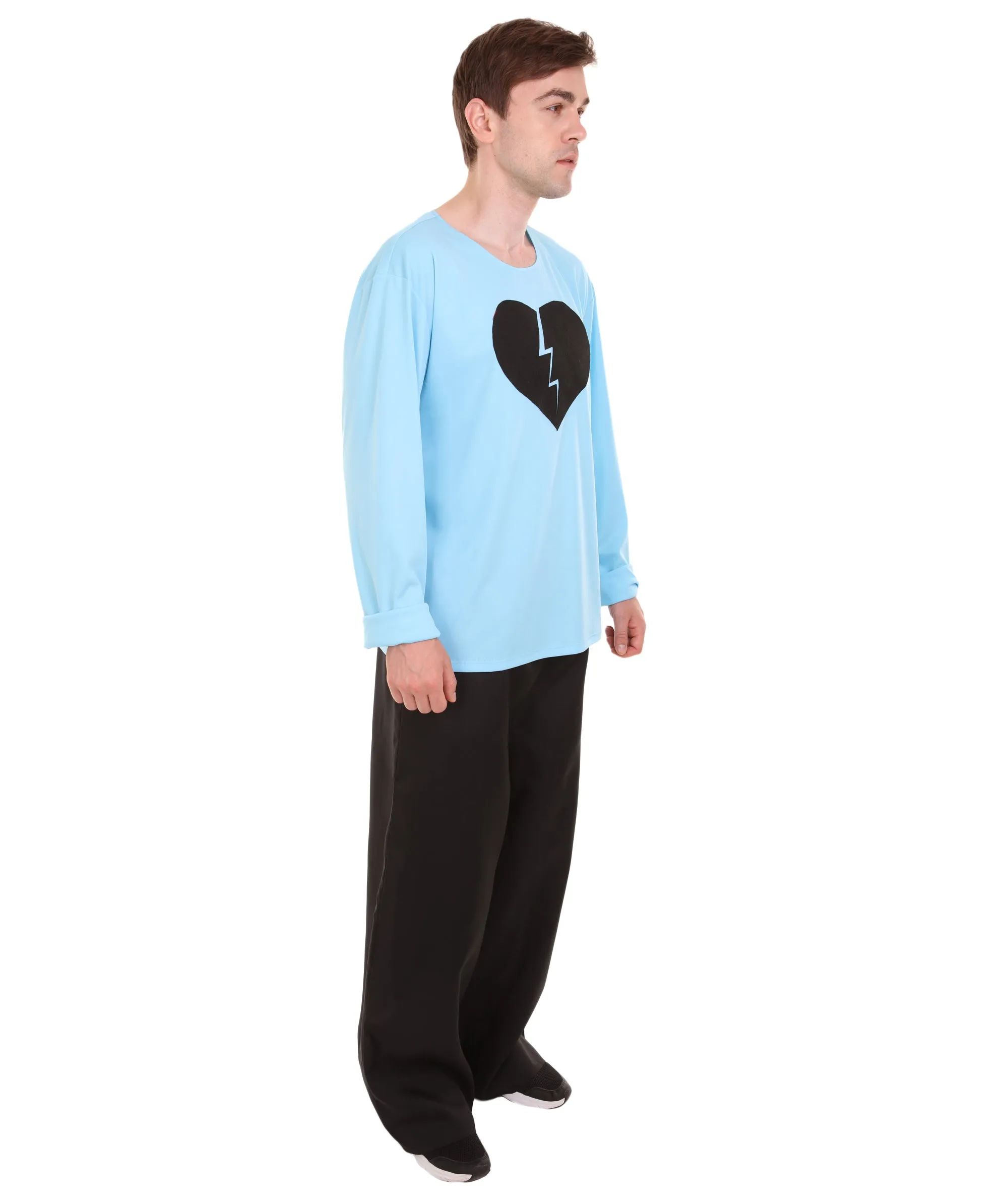 Adult Men's My Heart Is Broken Long Sleeve Costumes | Lt. Blue Halloween Costume