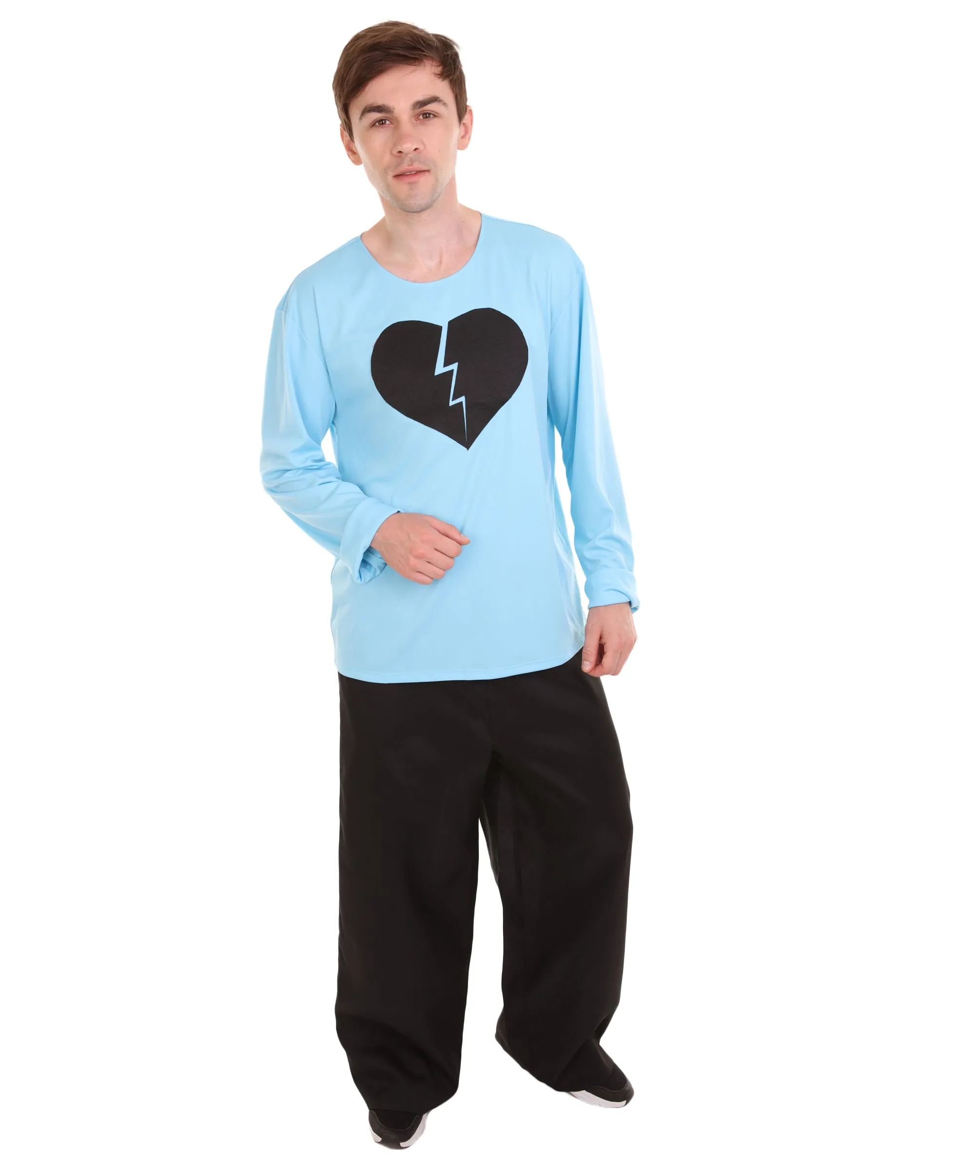 Adult Men's My Heart Is Broken Long Sleeve Costumes | Lt. Blue Halloween Costume