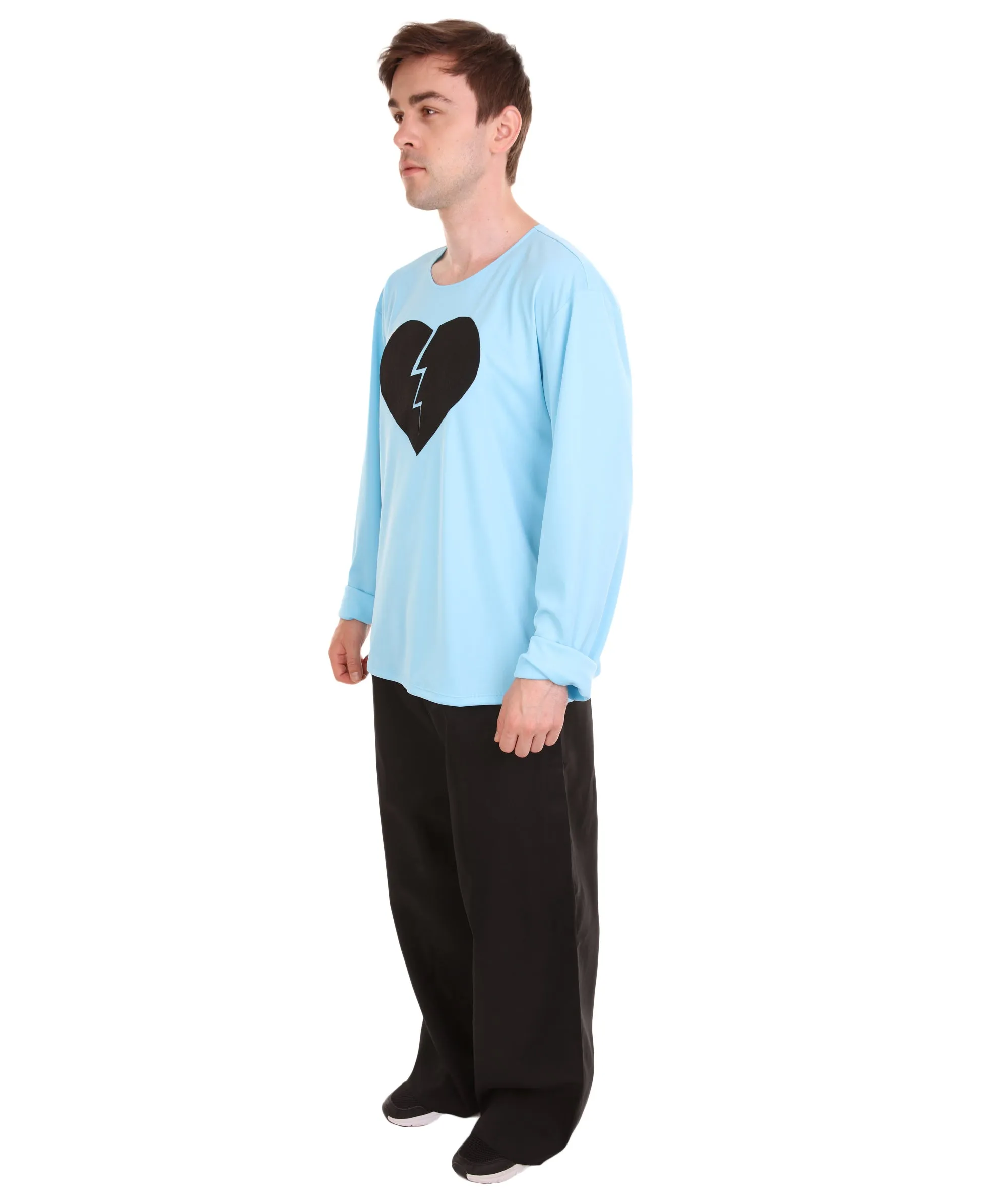 Adult Men's My Heart Is Broken Long Sleeve Costumes | Lt. Blue Halloween Costume