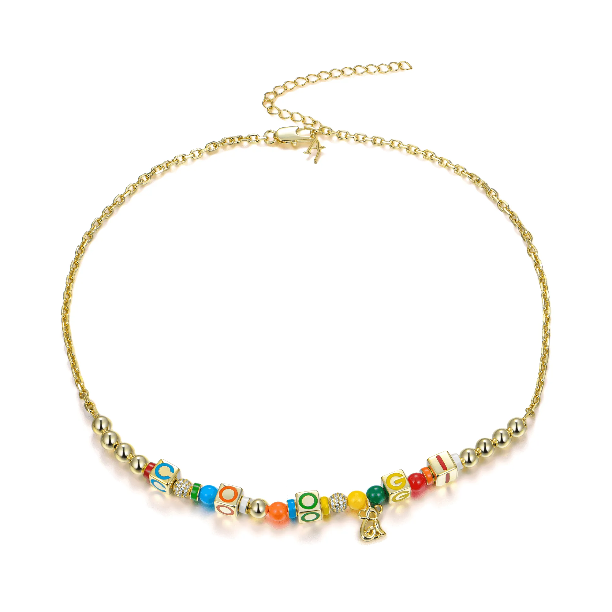 APORRO X COOGI Dice and Beads Enamel Adjustable Necklace