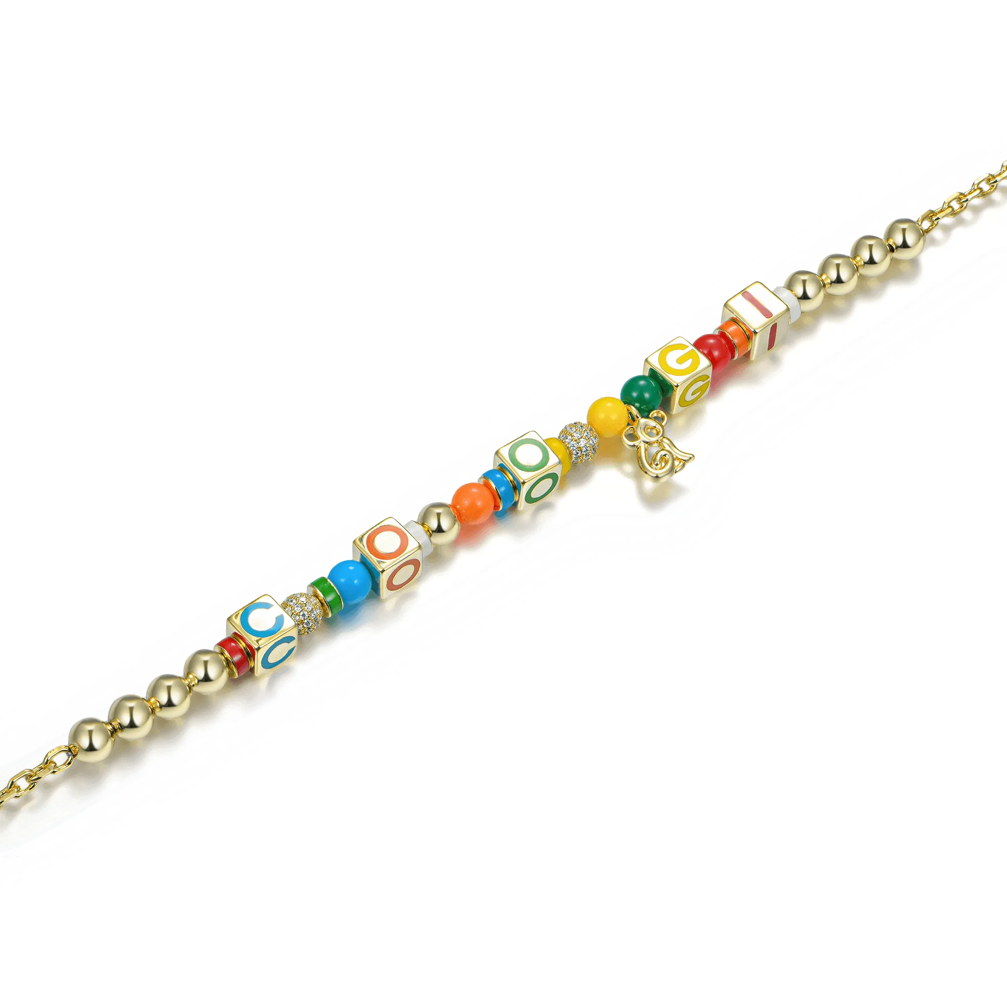 APORRO X COOGI Dice and Beads Enamel Adjustable Necklace