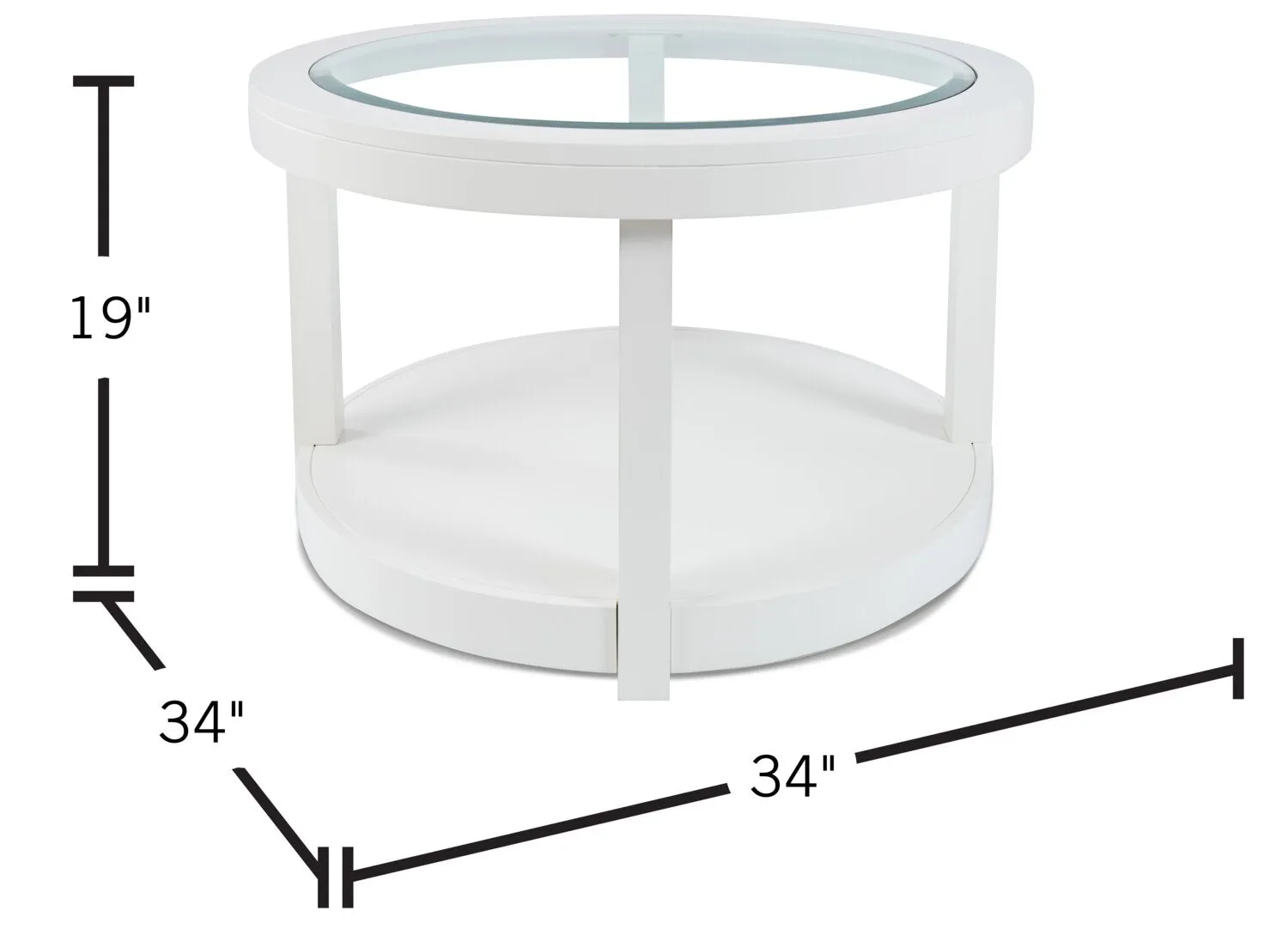 Beaumont Round Coffee Table - White