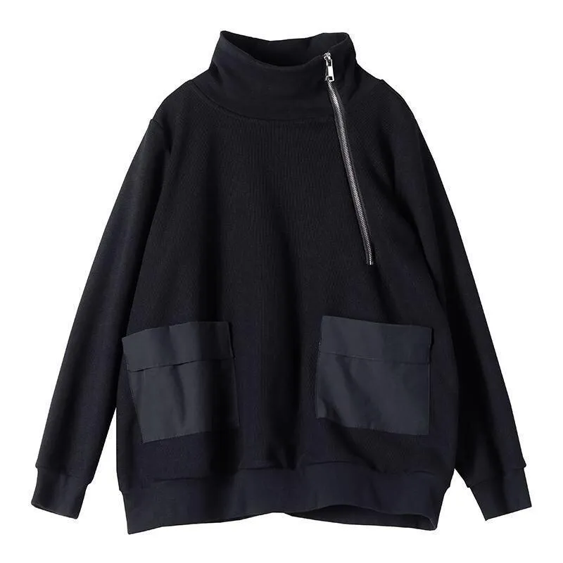 Black Plus Sizes Warm Long Sleeves Casual Hoodies