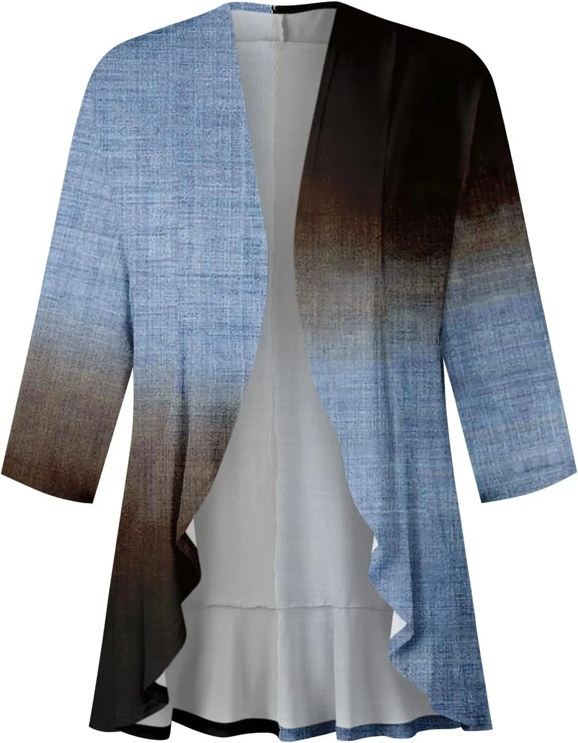 Cardigans for Women 2025 Retro Print Lightweight Cardigans Casual Duster Jackets 3/4 Sleeve Blouse Tops Coat