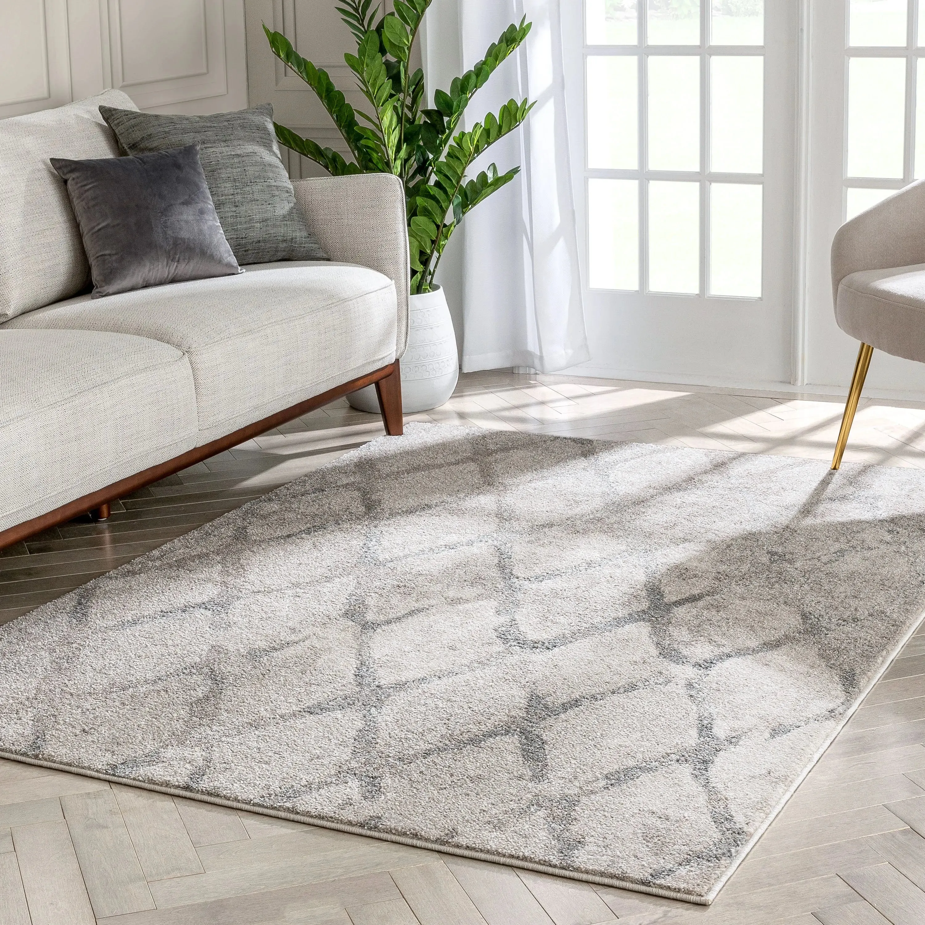 Cecil Moroccan Lattice Trellis Ivory Vintage Rug