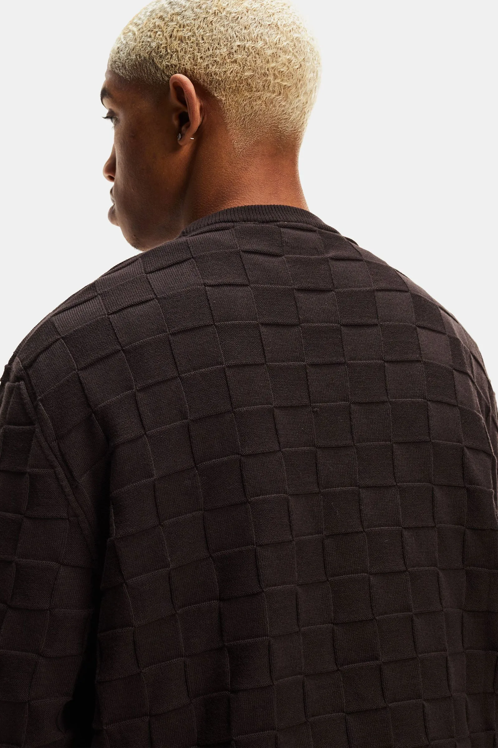 CHECKED PANEL KNIT