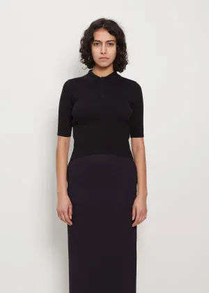 Cotton Giza Rib Knit Polo