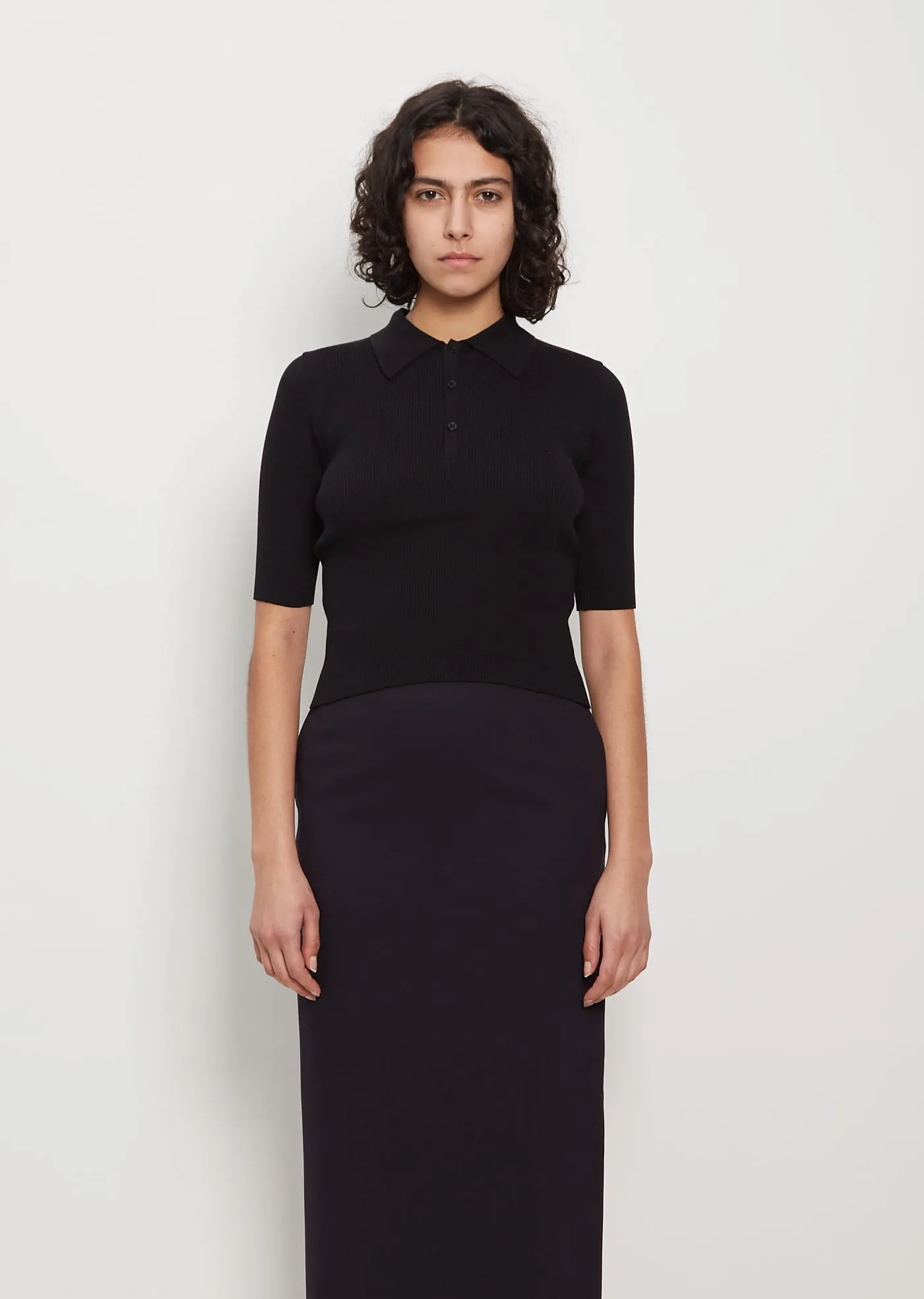 Cotton Giza Rib Knit Polo