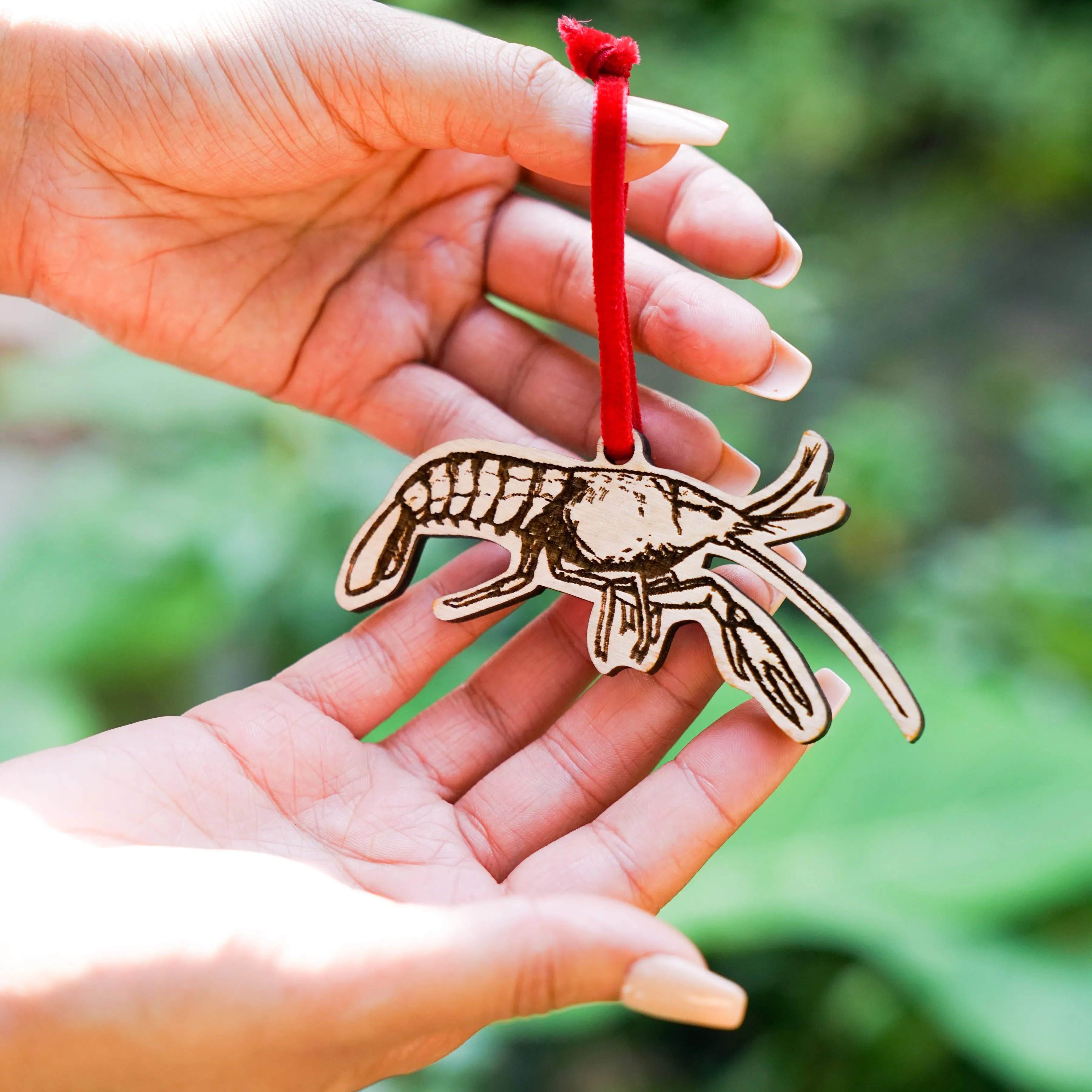 Crawfish Wood Ornament