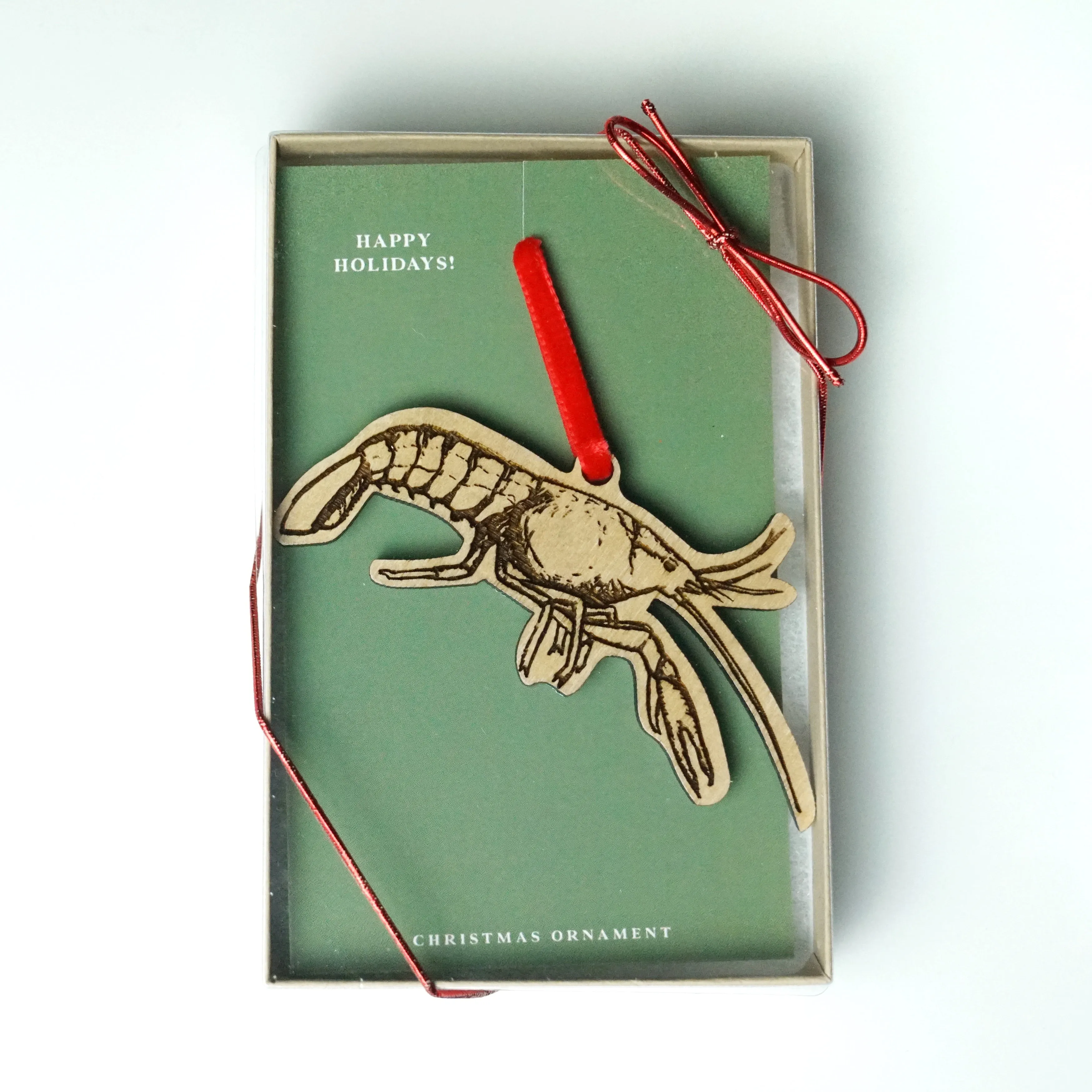 Crawfish Wood Ornament