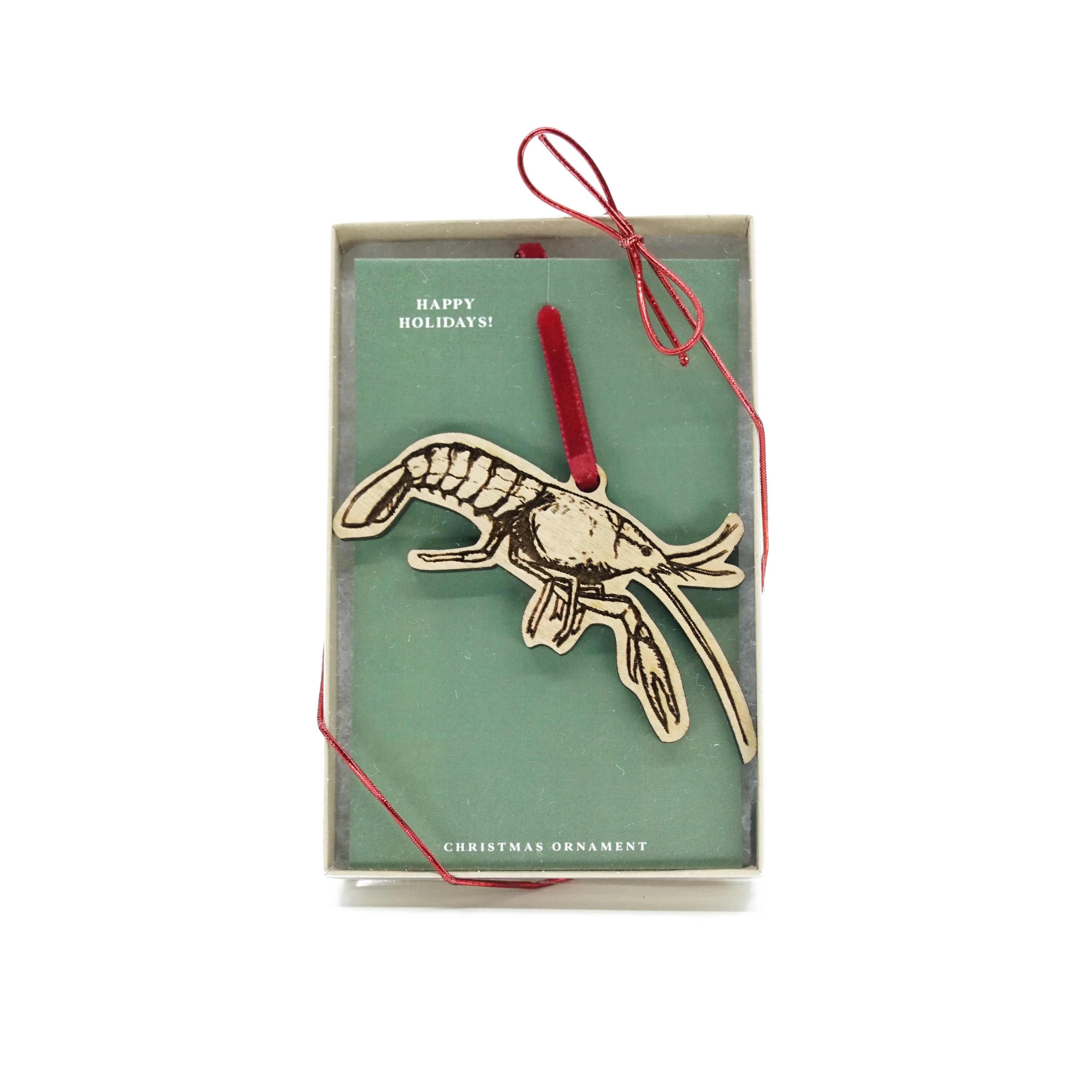 Crawfish Wood Ornament