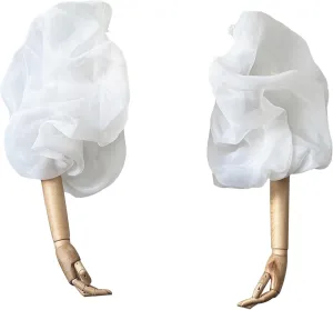 Detachable Sleeves for Wedding Dresses Tulle Gloves White Black