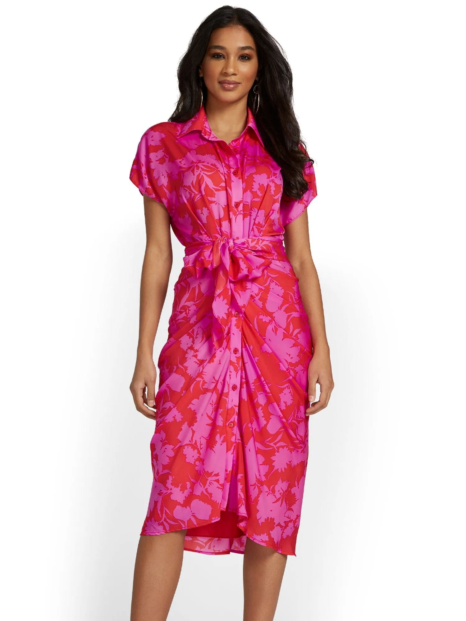 Do Be Tropical-Print Shirred Shirtdress - Brands We Love