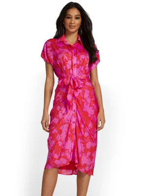 Do Be Tropical-Print Shirred Shirtdress - Brands We Love