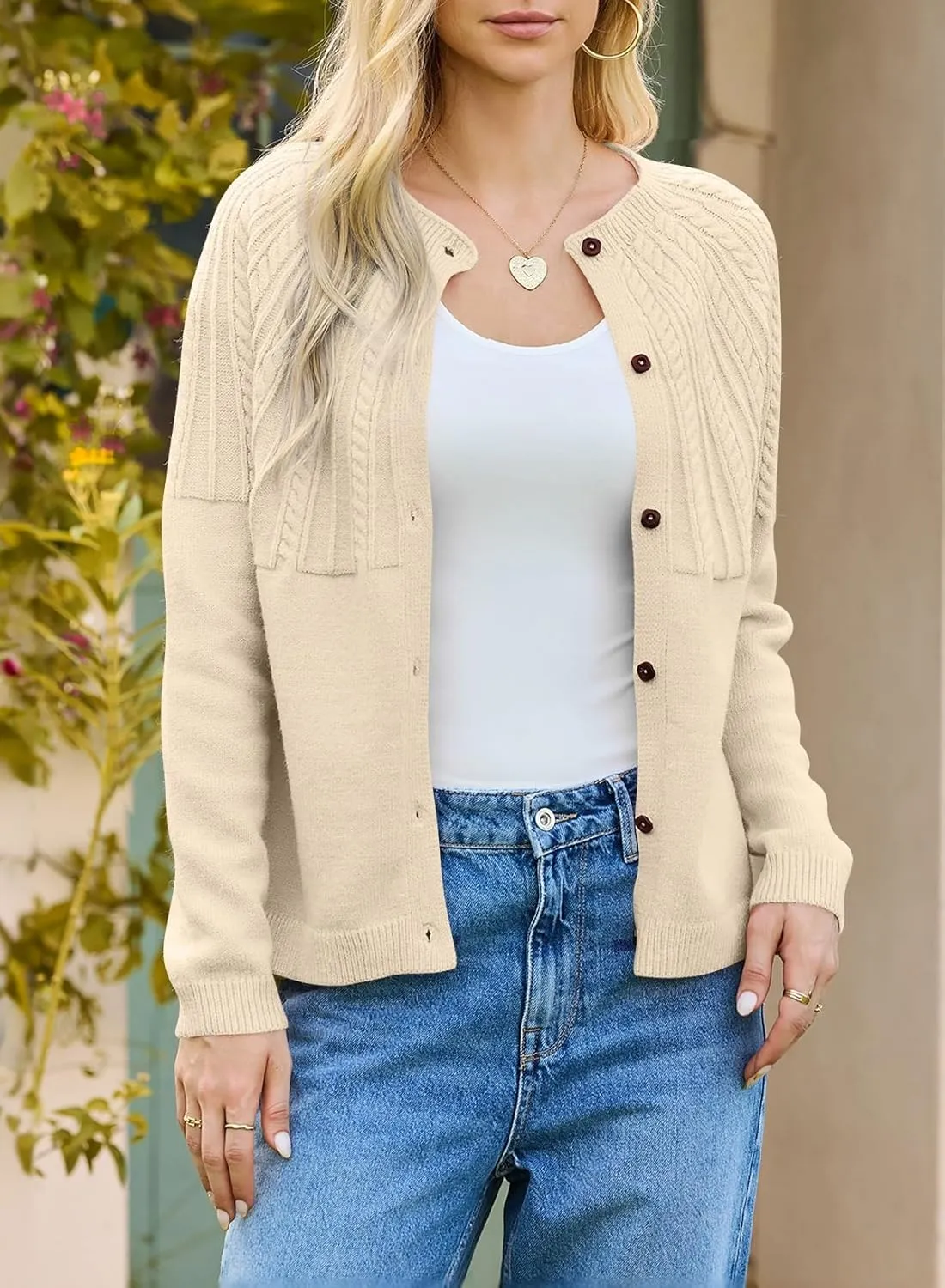Dokotoo Cardigan Sweaters for Women 2024 Fall Outfits Long Sleeve Crochet Knit Sweaters