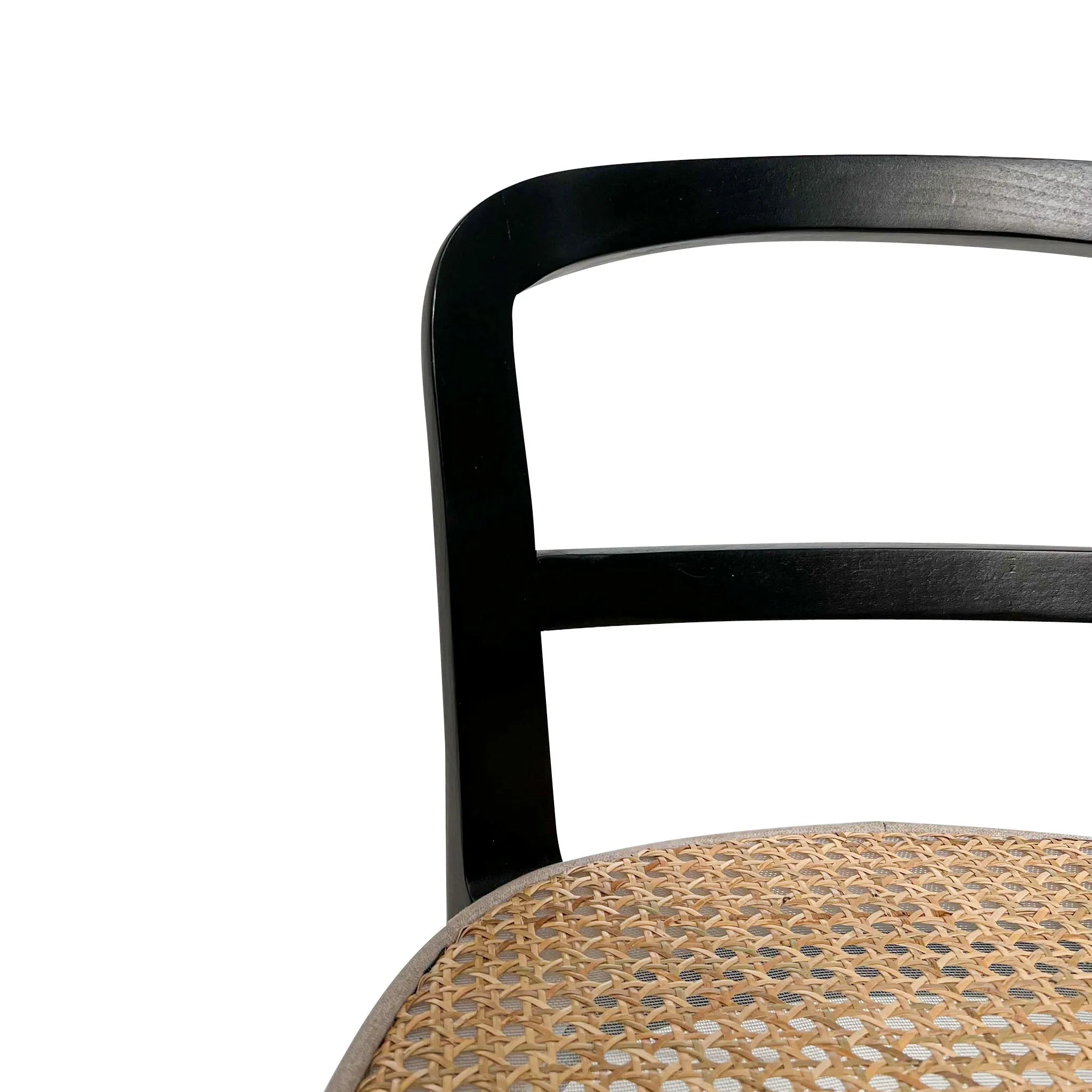 Ex Display - Ryan Rattan Bar Stool - Black with Natural Seat