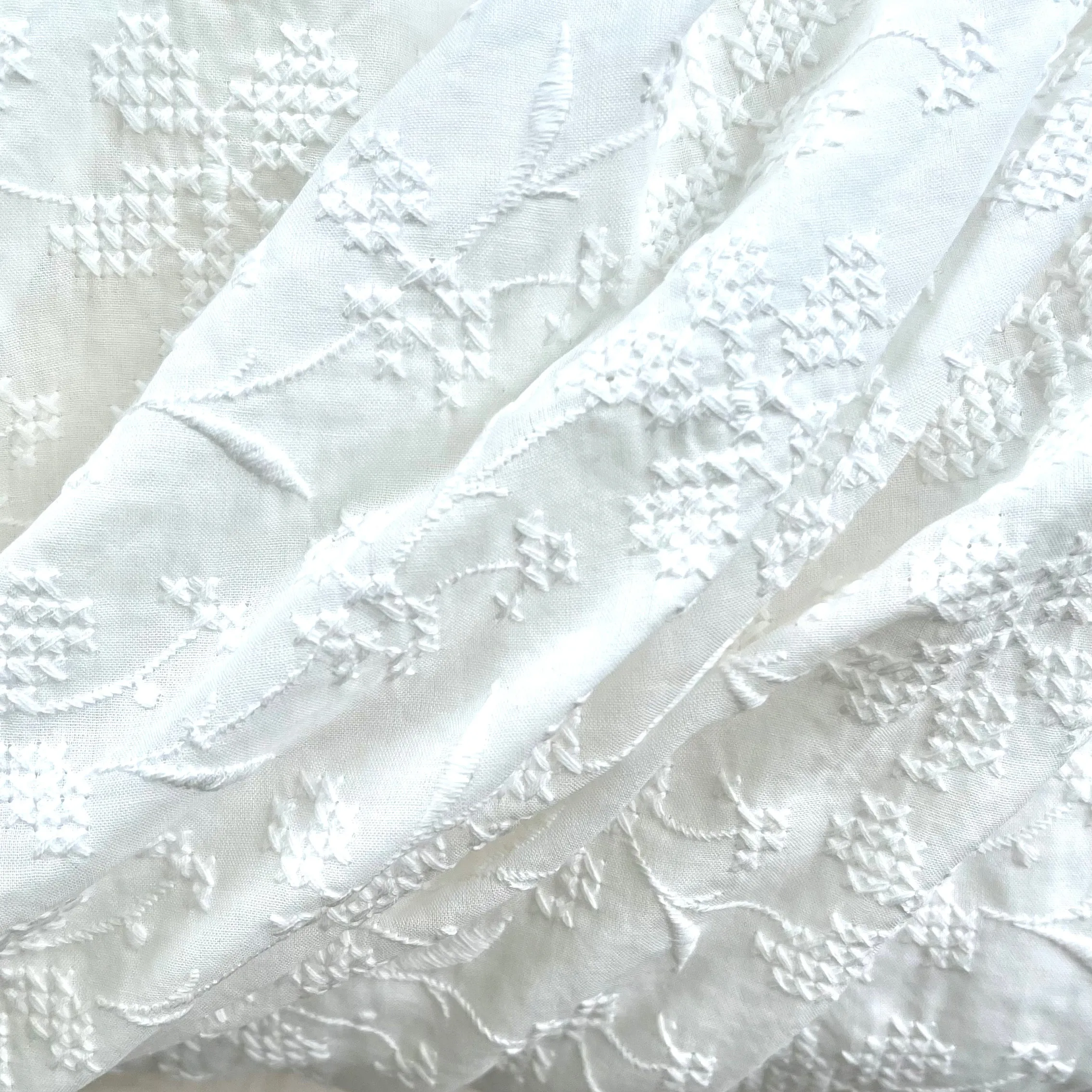 Eyelet Leaves  Organic Cotton Eyelet Fabric