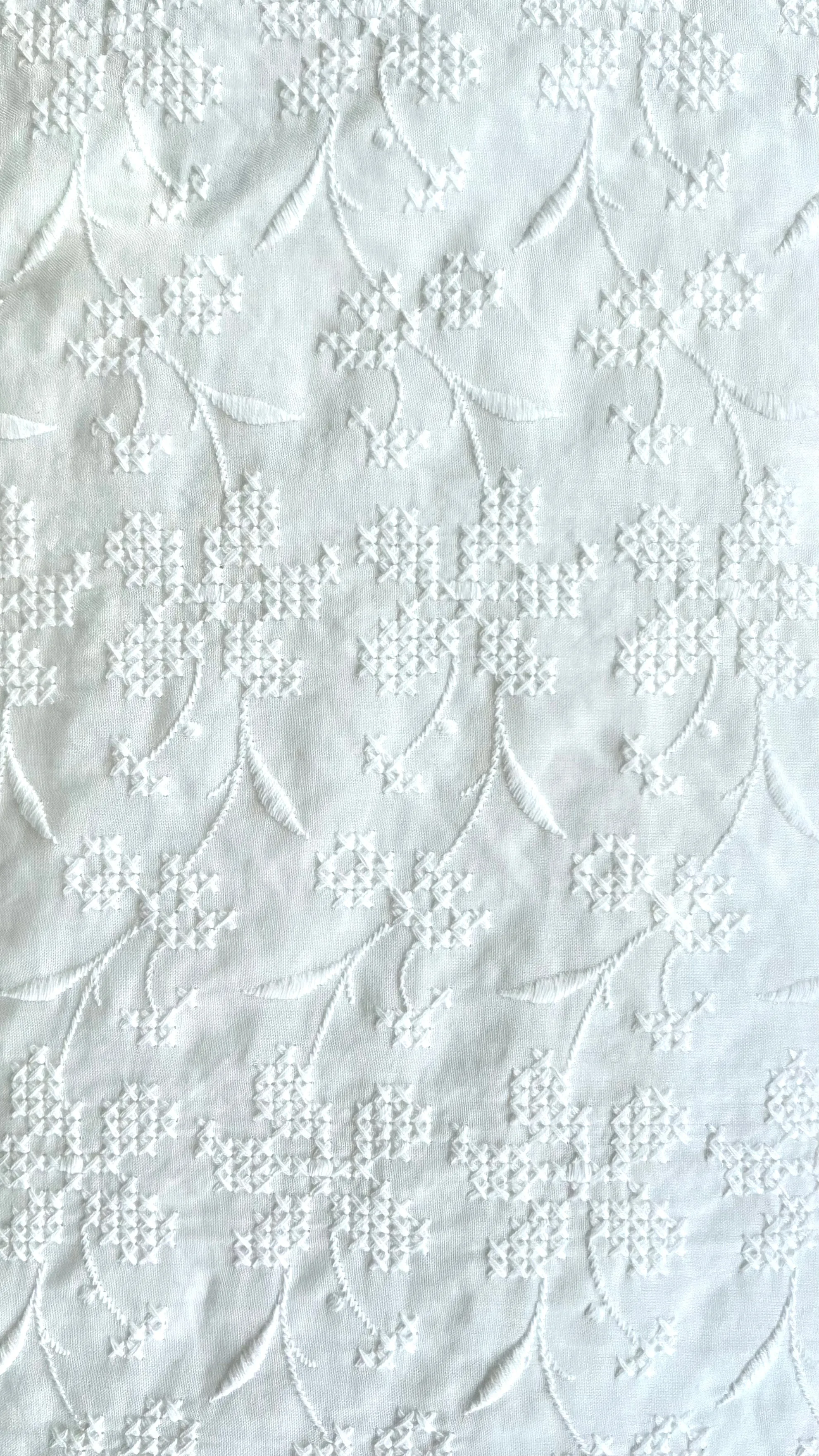 Eyelet Leaves  Organic Cotton Eyelet Fabric