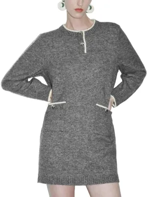 Fall Oversized Sweater Dresses for Women 2025 Long Sleeve Knit Casual Crew Neck Loose Mini Pullover Tops