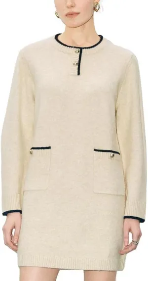 Fall Oversized Sweater Dresses for Women 2025 Long Sleeve Knit Casual Crew Neck Loose Mini Pullover Tops