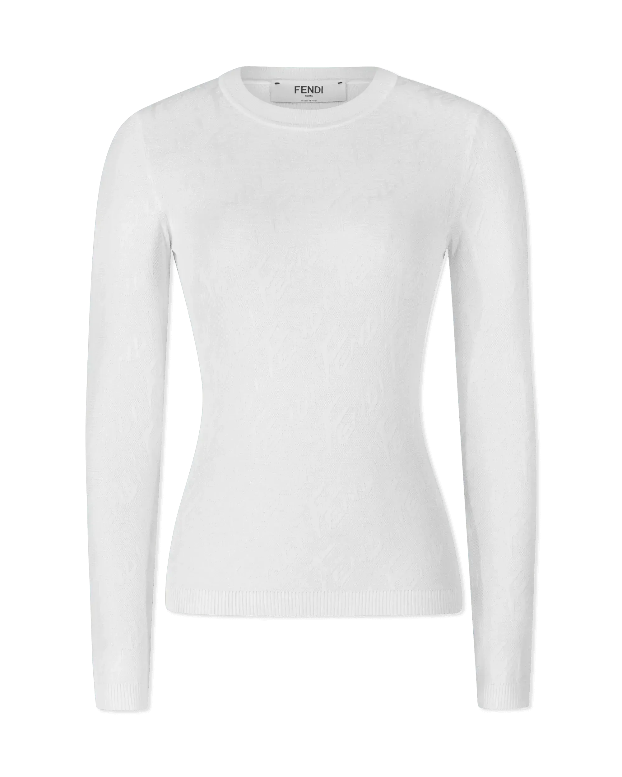 Fendi Brush Long Sleeve Knit Top