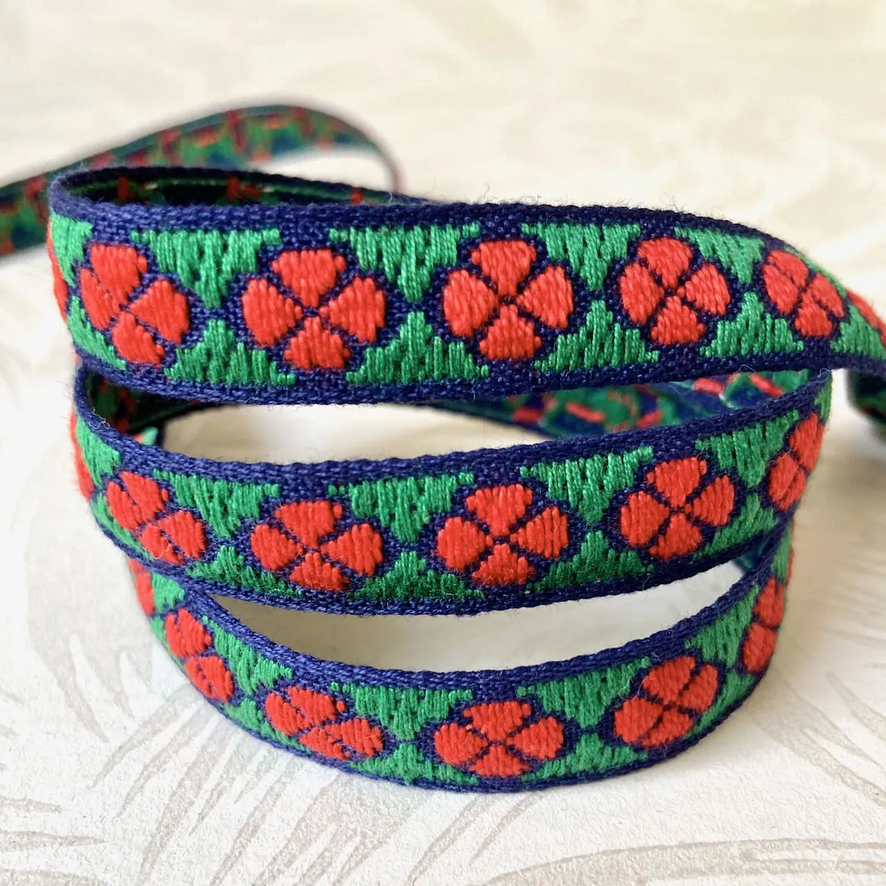 Geometric Flower Woven Sweater Trim  - Multiple Colorways