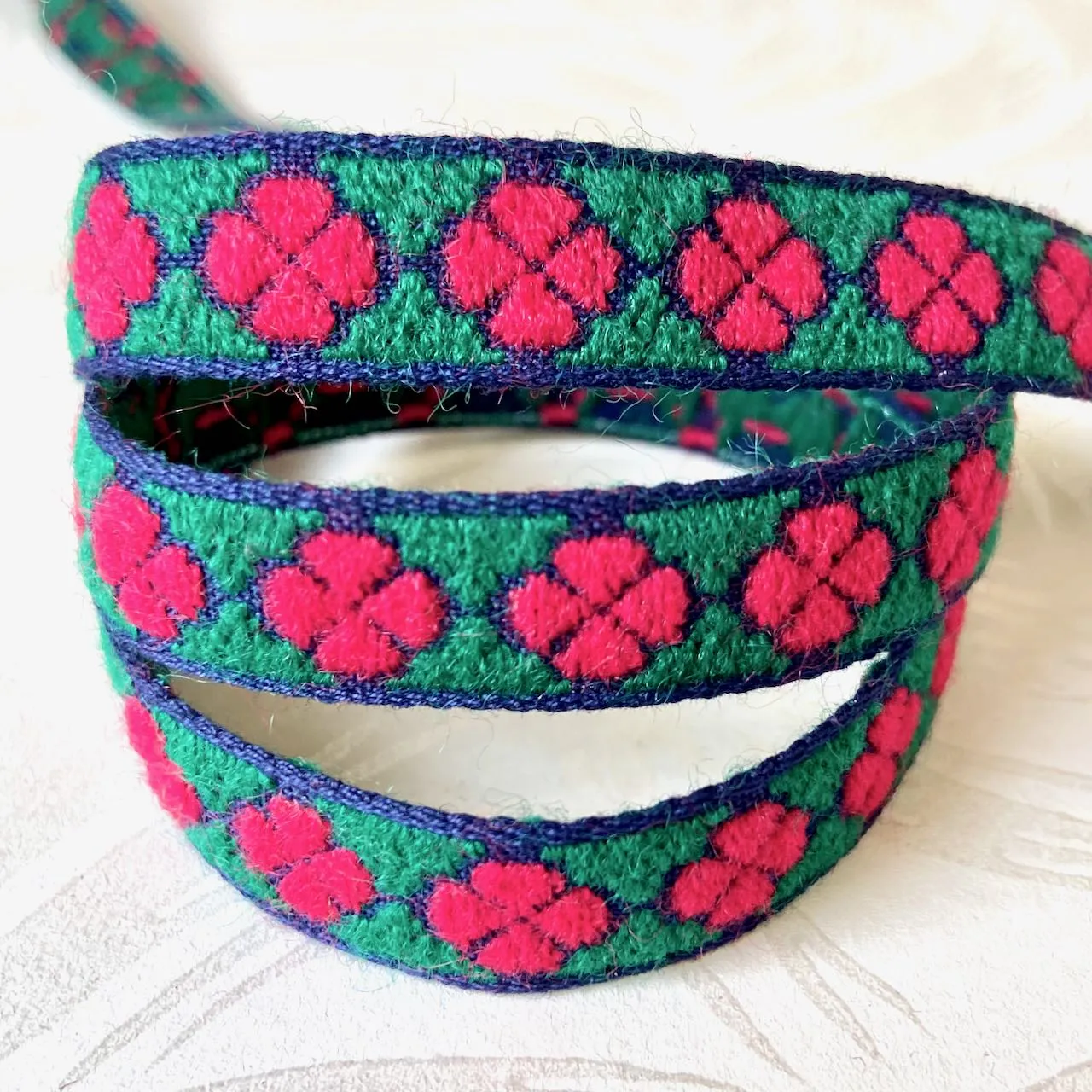 Geometric Flower Woven Sweater Trim  - Multiple Colorways