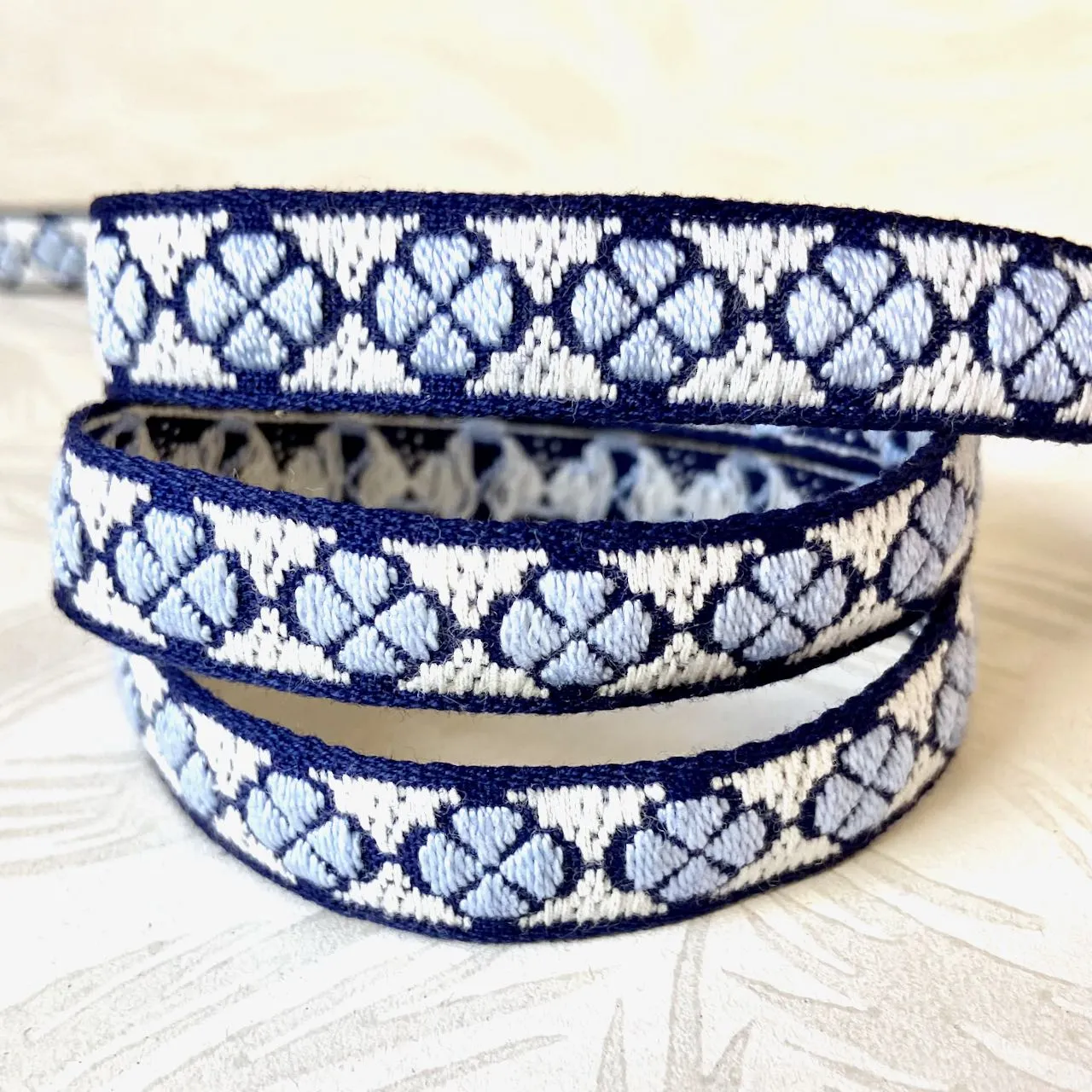 Geometric Flower Woven Sweater Trim  - Multiple Colorways