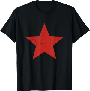 Grunge Alternative Distressed Red Star 90s rock band music T-Shirt
