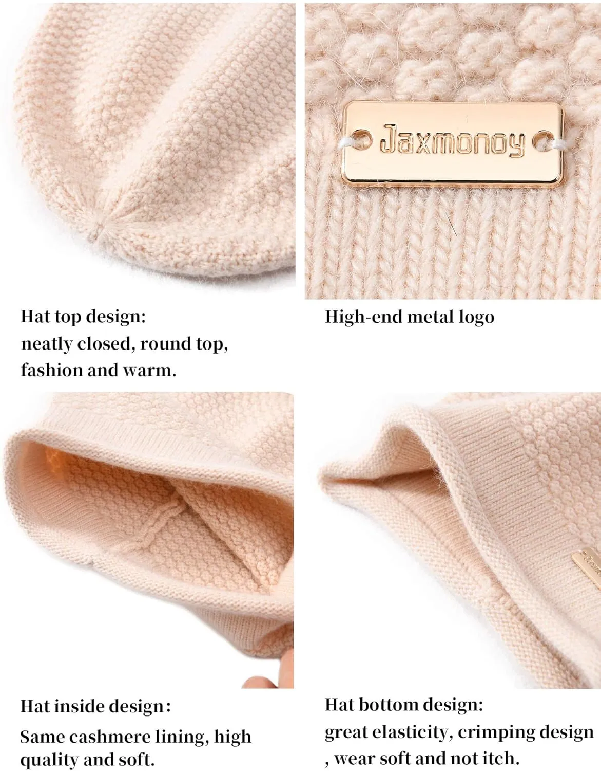 jaxmonoy Slouchy Beanies for Women Winter Soft Warm Hat Skull Cap Ladies Slouch Knitted Beanie Knit Hat for Women