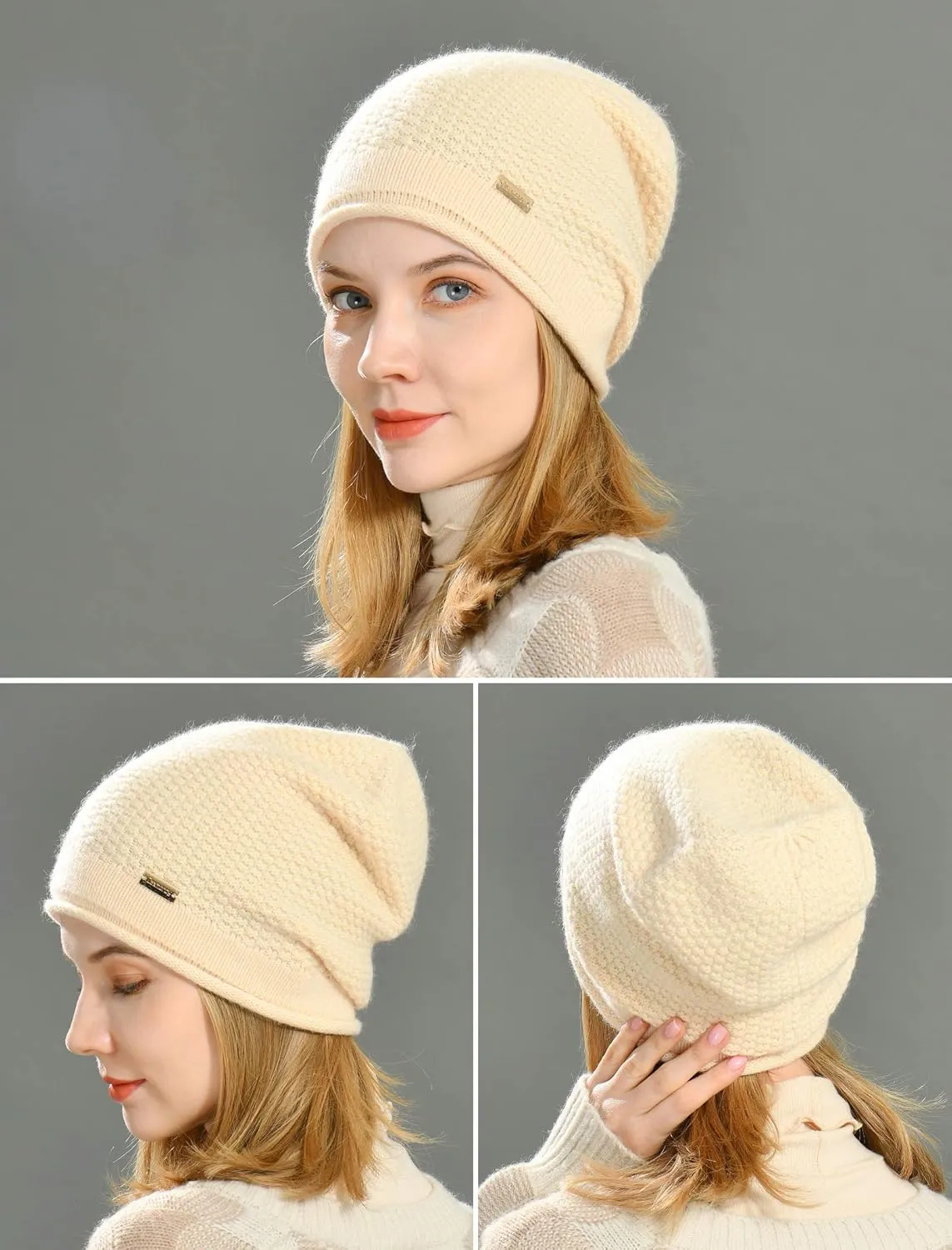jaxmonoy Slouchy Beanies for Women Winter Soft Warm Hat Skull Cap Ladies Slouch Knitted Beanie Knit Hat for Women