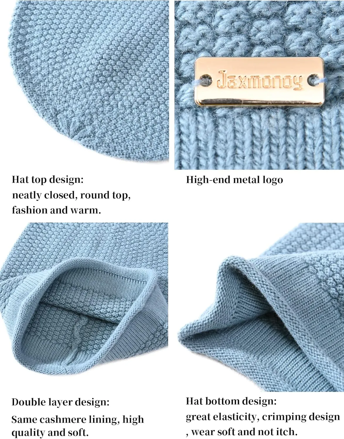 jaxmonoy Slouchy Beanies for Women Winter Soft Warm Hat Skull Cap Ladies Slouch Knitted Beanie Knit Hat for Women