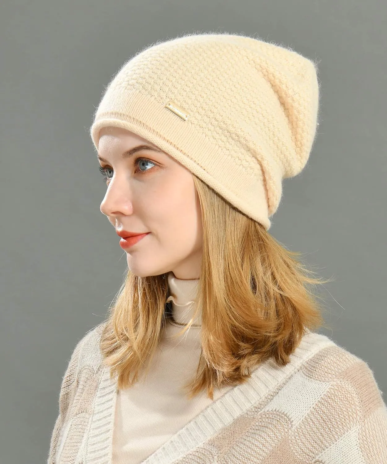 jaxmonoy Slouchy Beanies for Women Winter Soft Warm Hat Skull Cap Ladies Slouch Knitted Beanie Knit Hat for Women