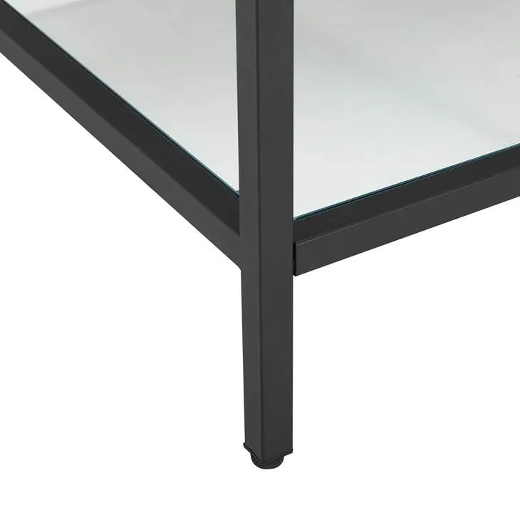 Kingsley 26" Black Stainless Steel Bathroom Vanity Black White