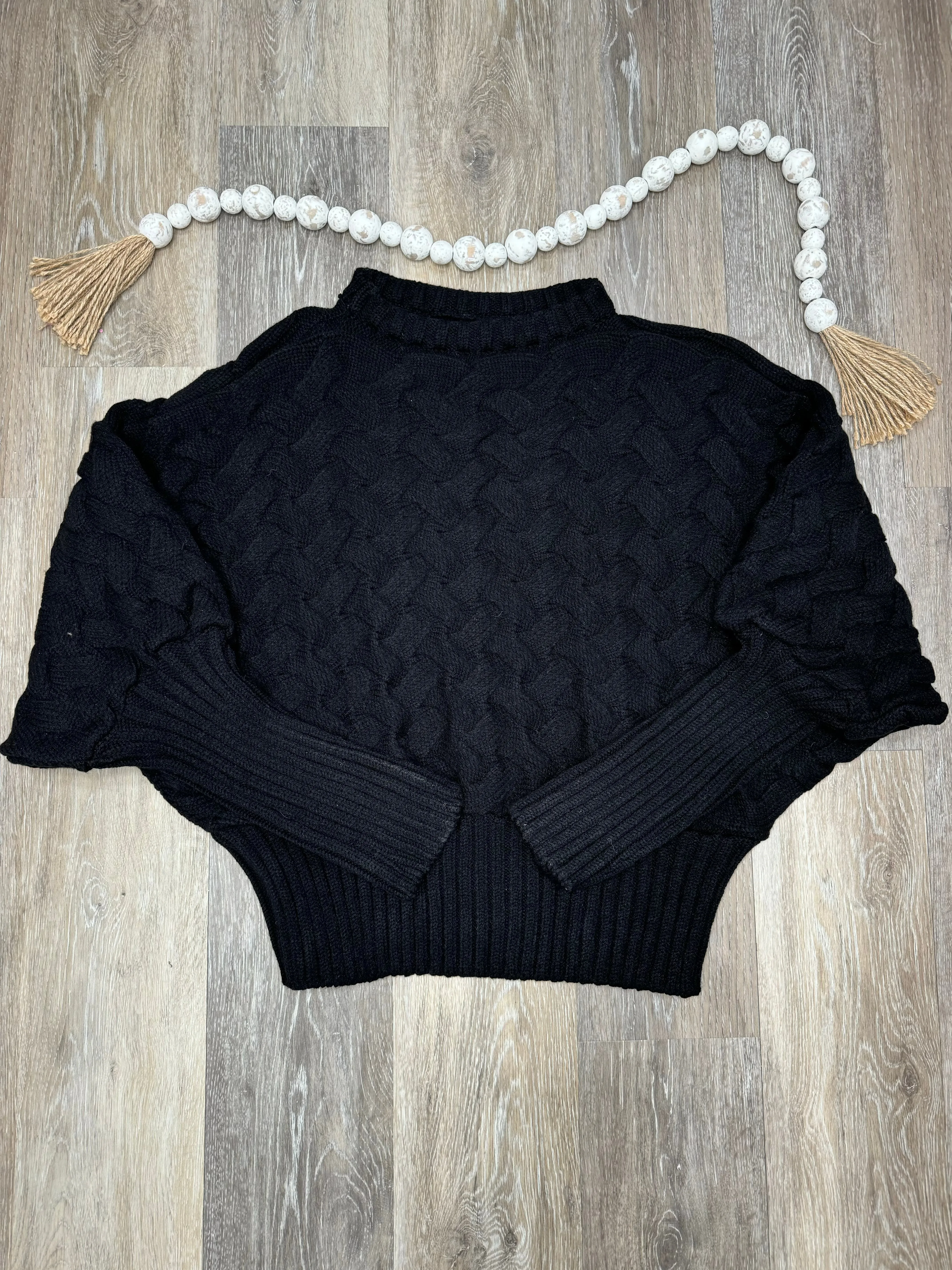 MAR Black Braid Sweater