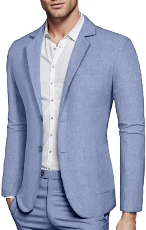 Men's Blazer Sport Coats Casual 2 Button Notched Lapel Lightweight Suit Jackets for Daily Wedding Prom
