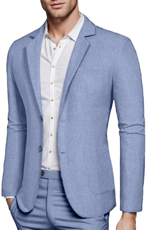 Men's Blazer Sport Coats Casual 2 Button Notched Lapel Lightweight Suit Jackets for Daily Wedding Prom