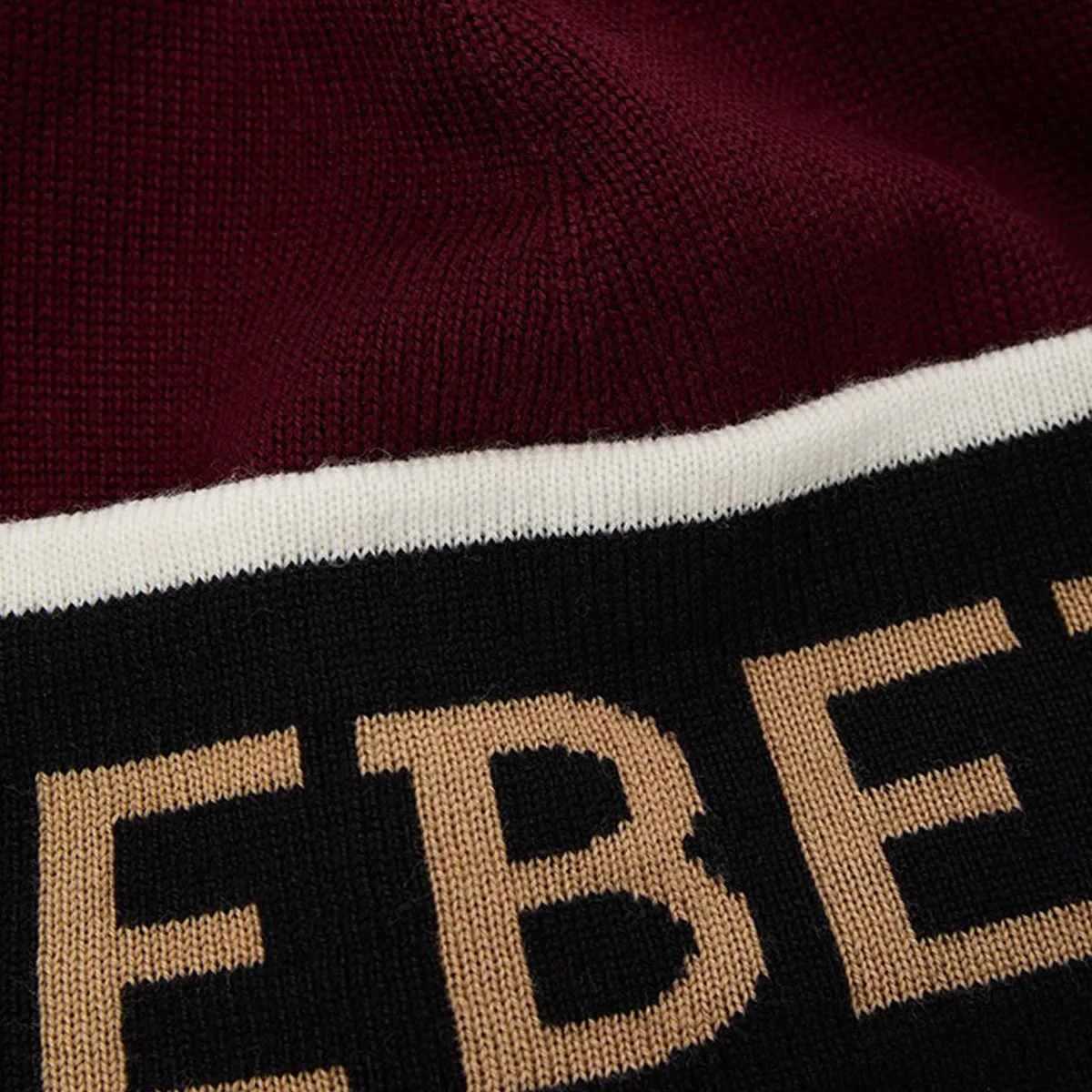 Men's Bordeaux Wool Beanie With Logo