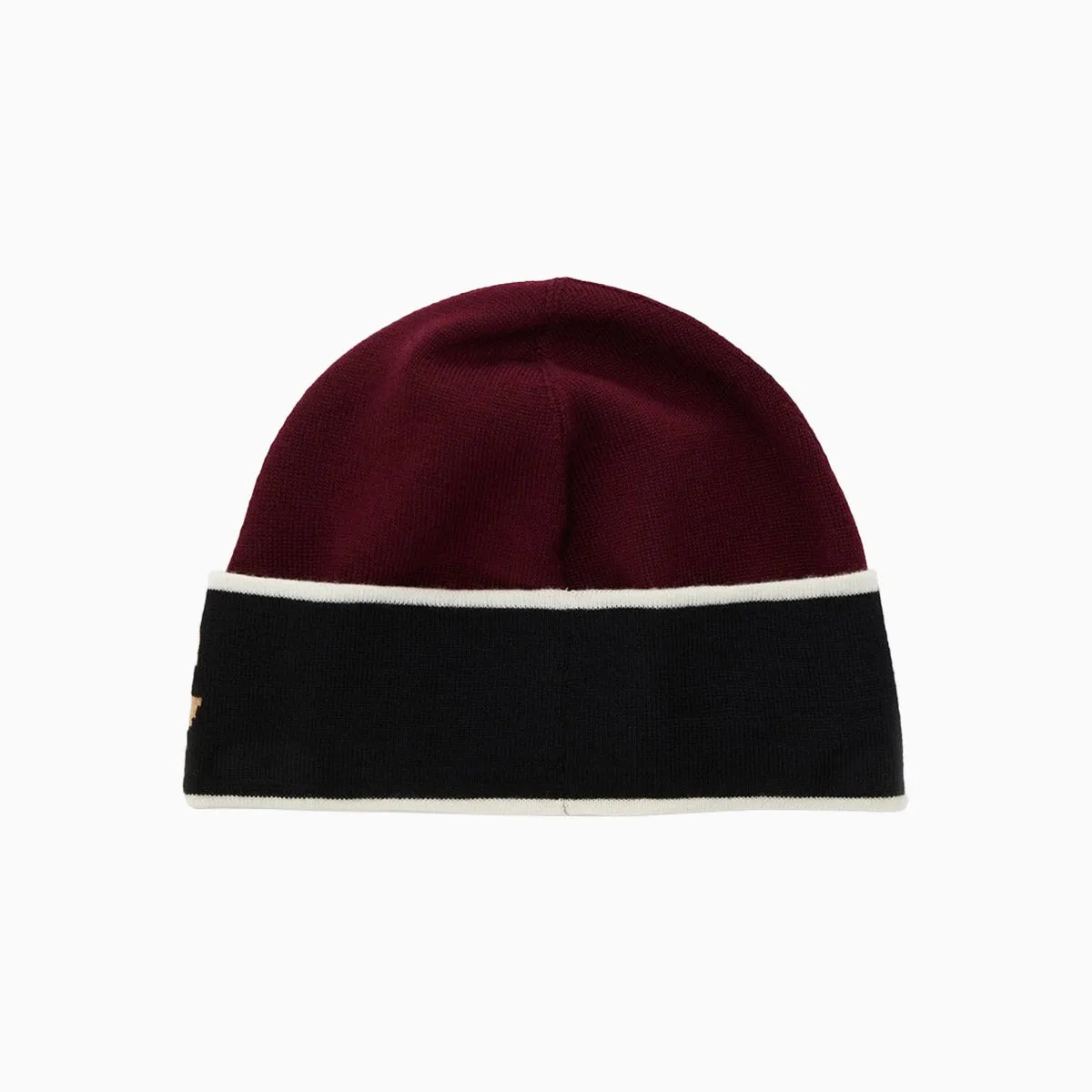 Men's Bordeaux Wool Beanie With Logo