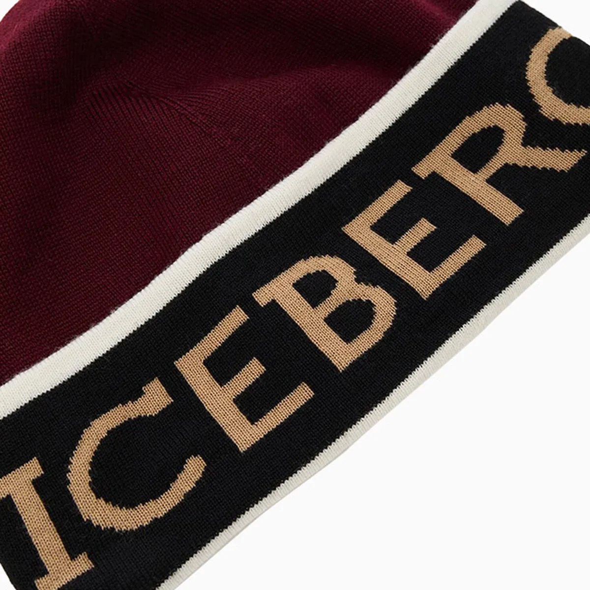 Men's Bordeaux Wool Beanie With Logo
