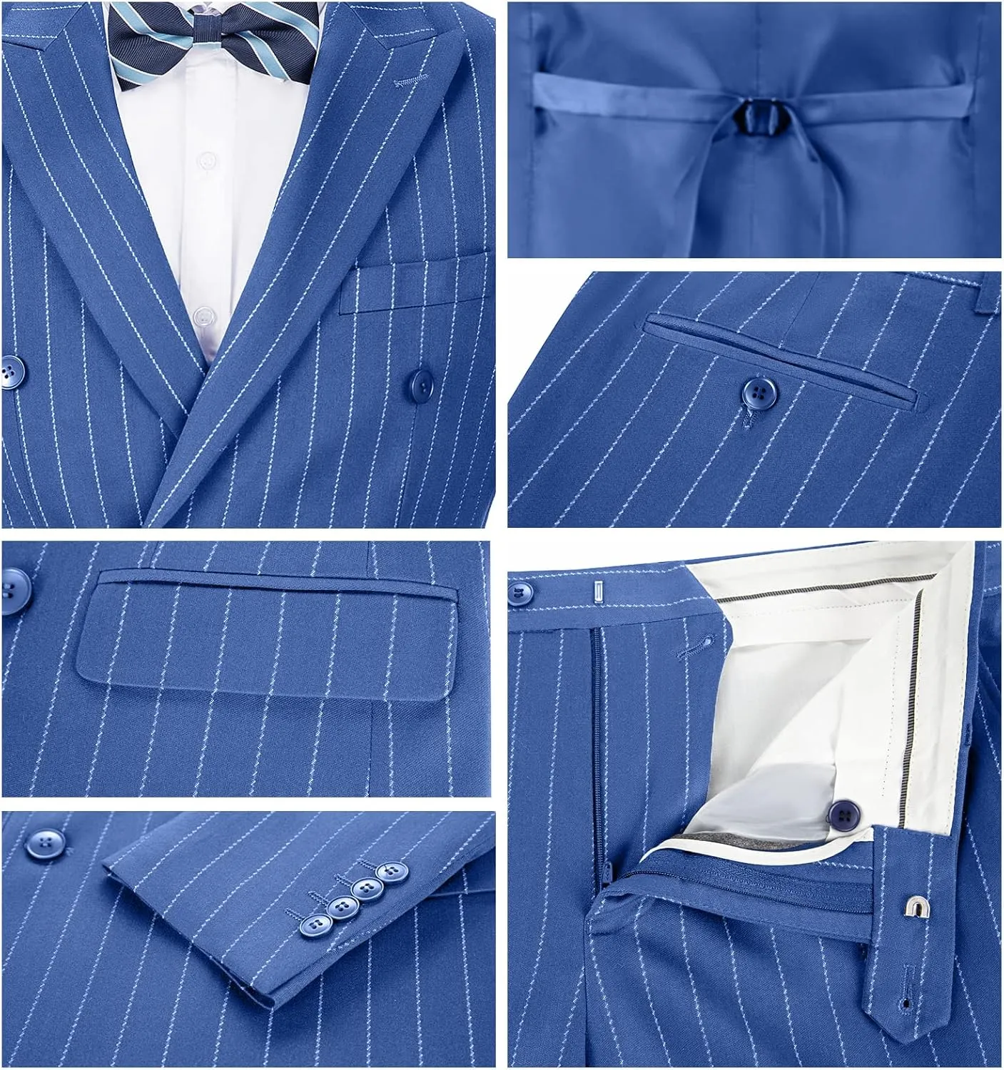 Mens Suit Plaid Slim Fit 3 Pieces Checked Casual Tuxedo Formal Suits for Men Wedding Business Party Blazer Vest Pants Set