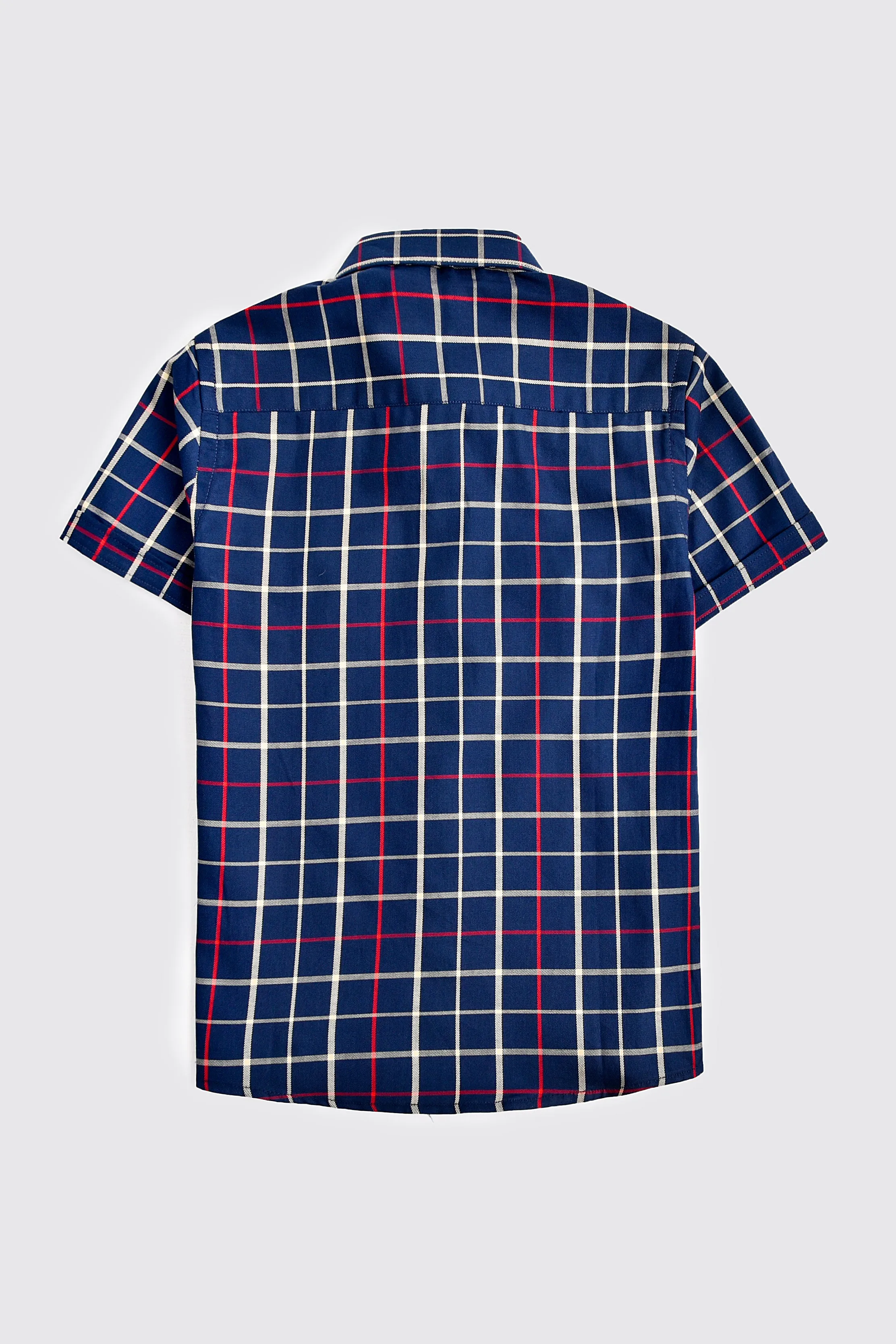 Navy Checked Casual Shirt