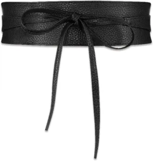 NUMJAW Obi Belts for Women Faux Leather Wrap Belts Waisband Belts for Women Tie Belt for Dresses Woman Waist Band Cinch Belt