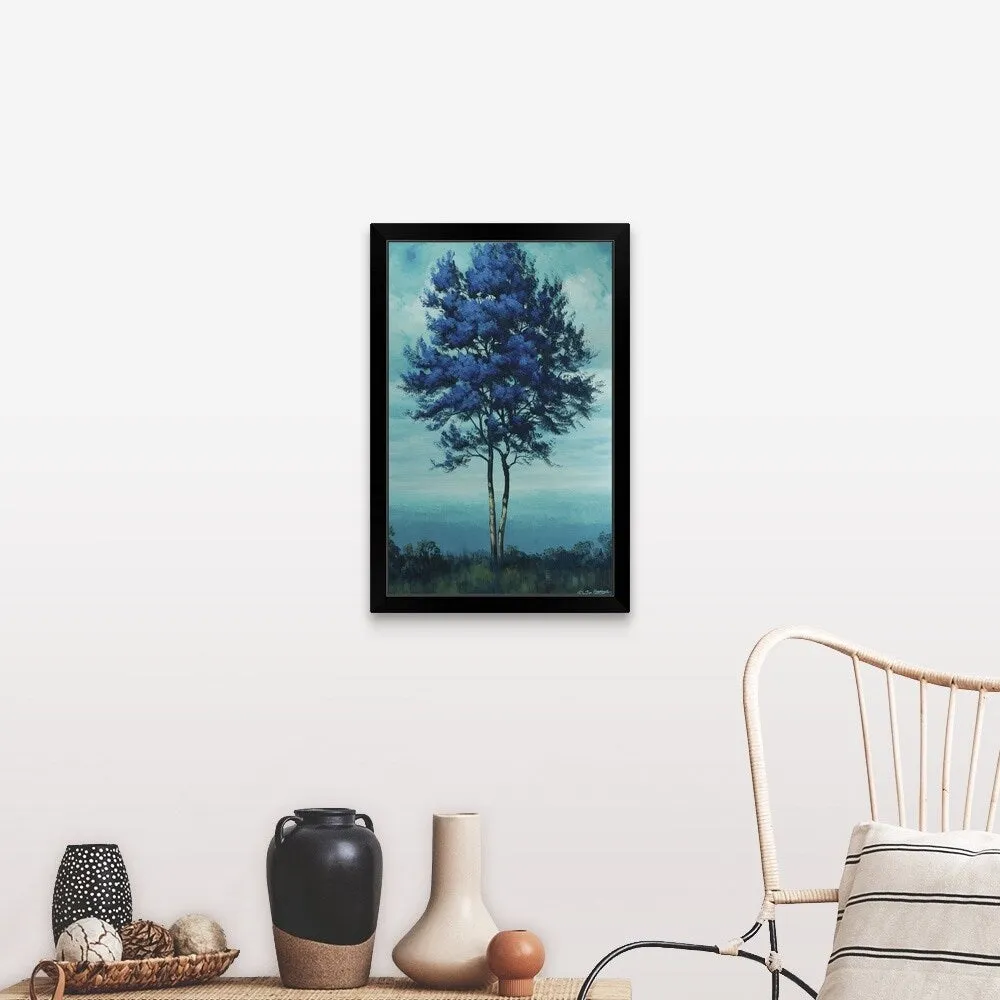 "Blue Tree" Black Framed Print