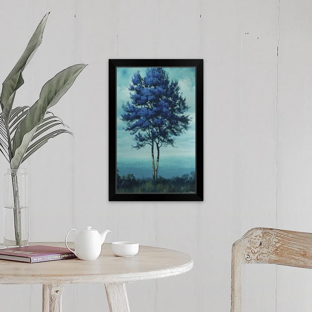 "Blue Tree" Black Framed Print