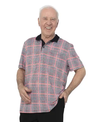 Richard Adaptive Polo - Black/Red Check