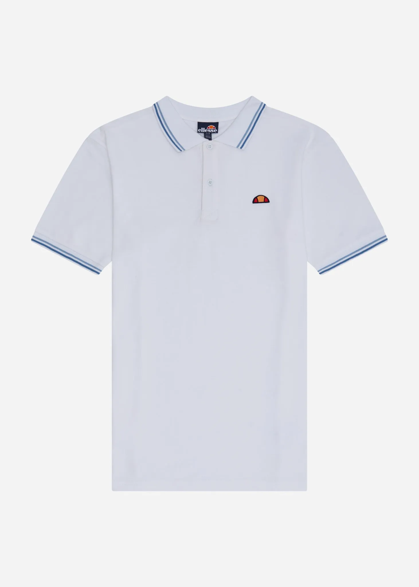 Rooks polo - white light blue dark blue