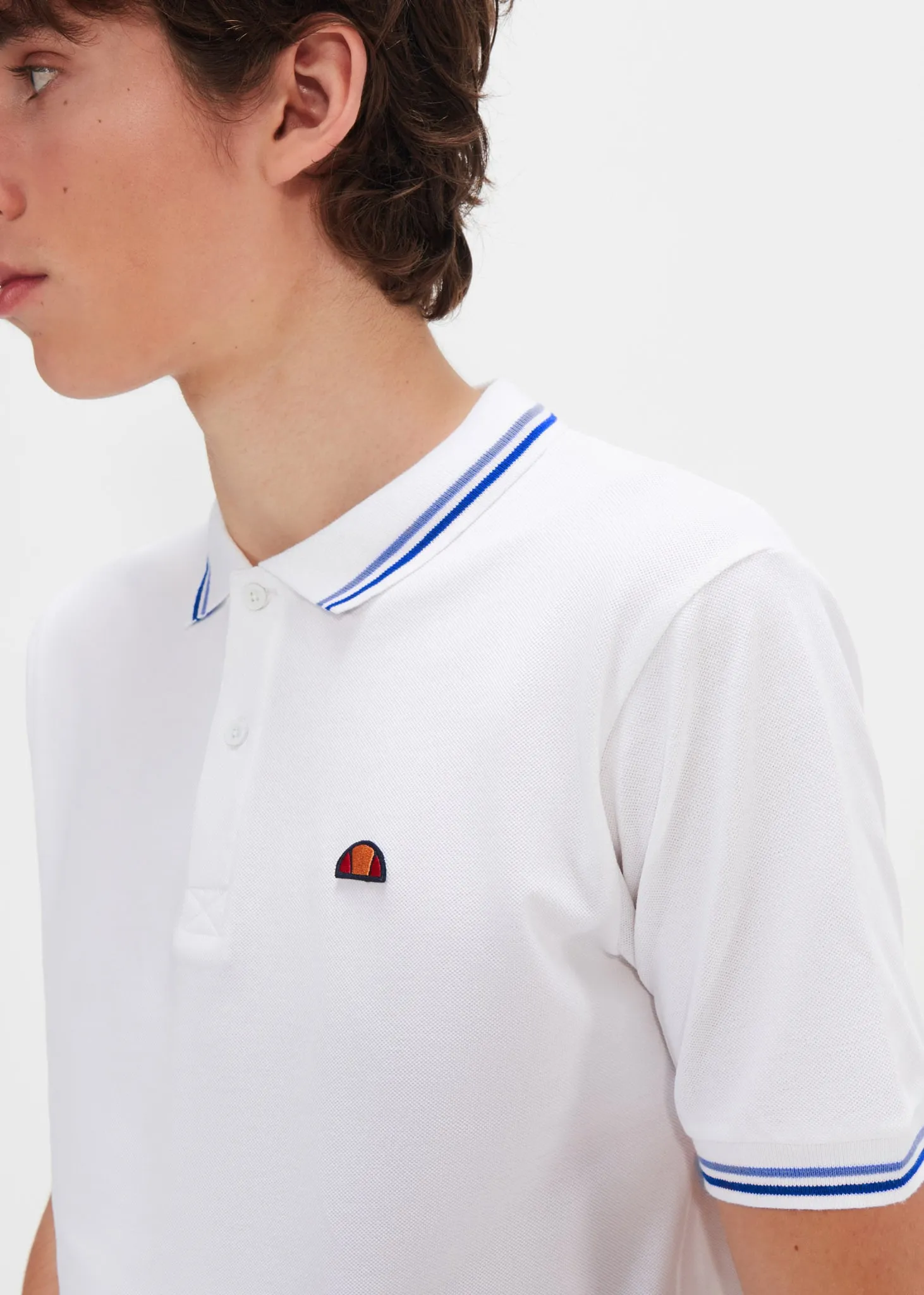 Rooks polo - white light blue dark blue